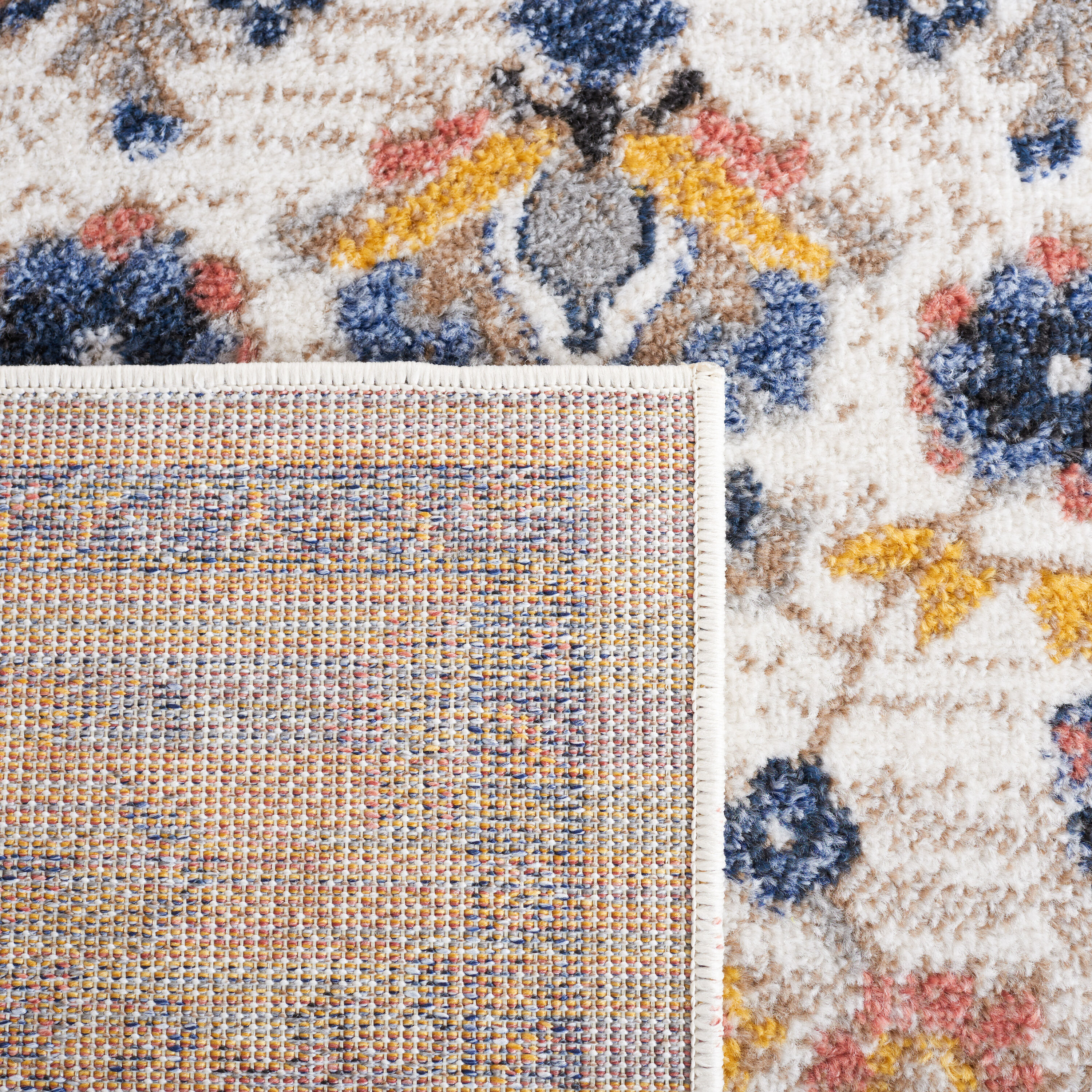 Reversible Astoria Charm Blue and Beige Synthetic 4' x 6' Rug