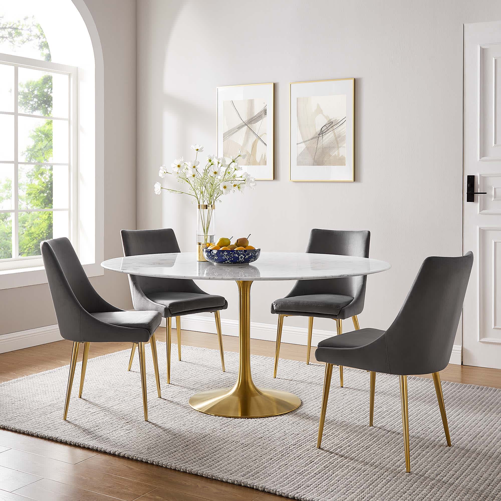 Modway EEI-3234-GLD-WHI Dining-Tables - View #7