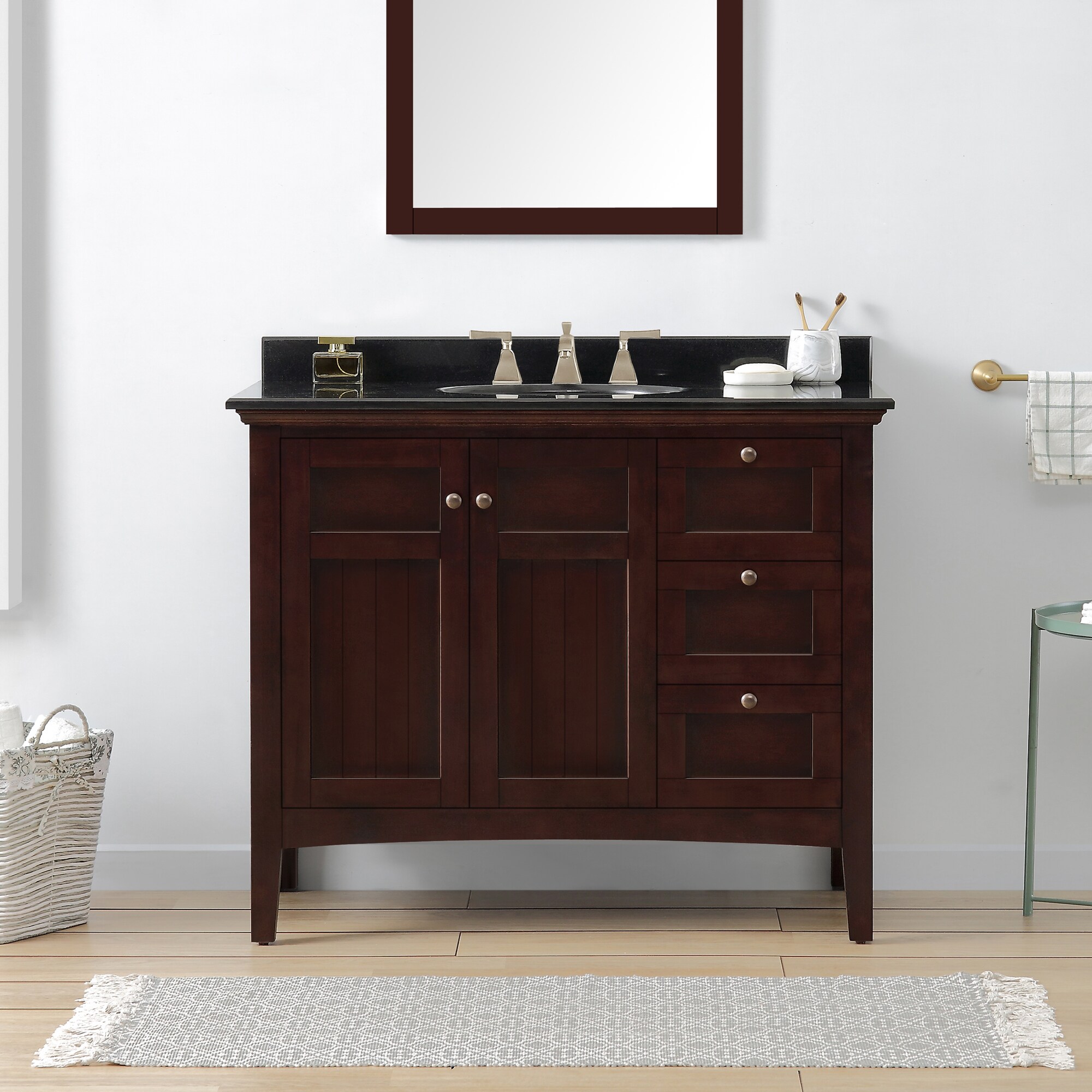 OVE Decors Gavin 42-in Tobacco Undermount Single Sink Bathroom