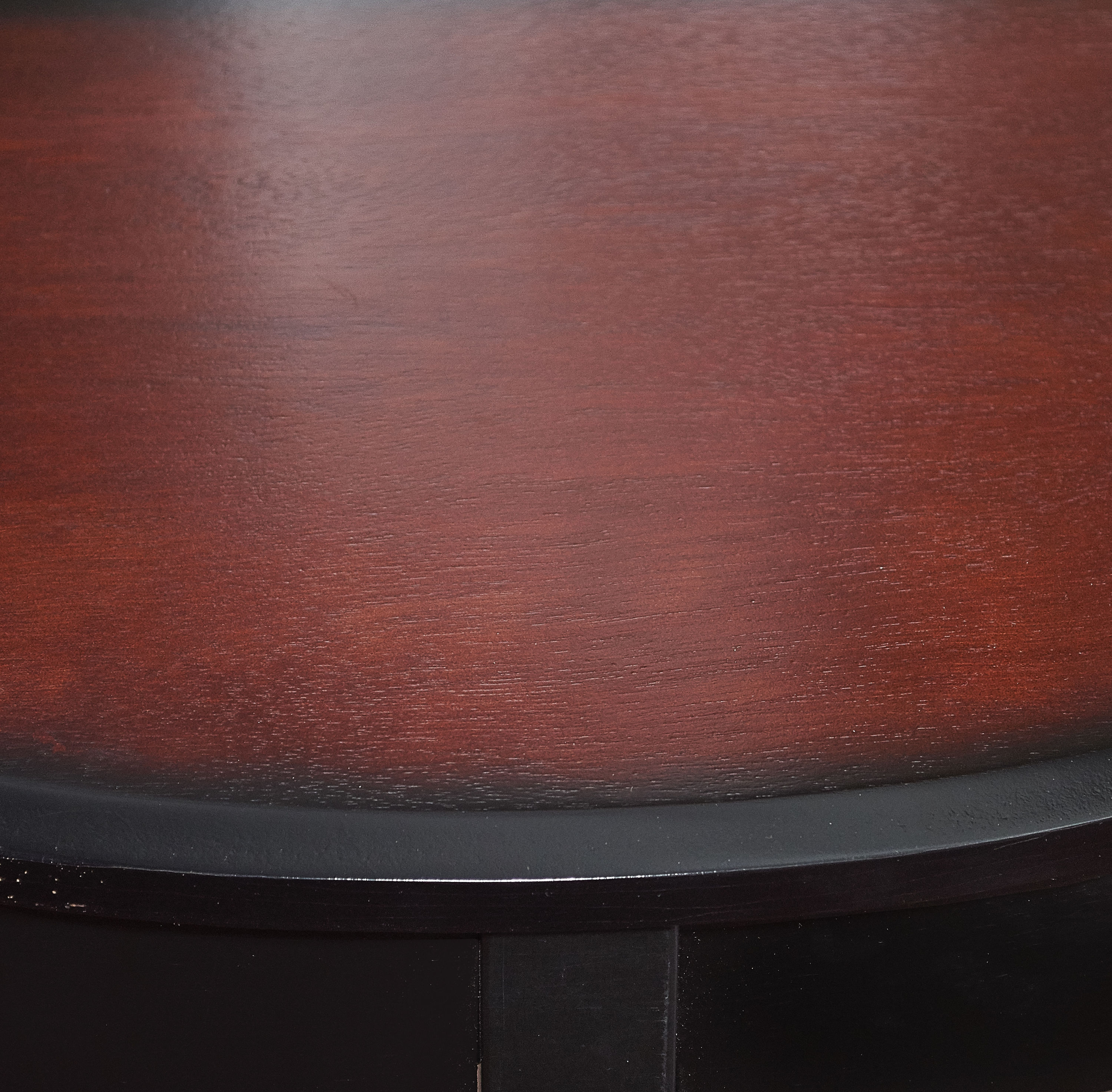 Transitional Black Cherry Demilune Console Table - Compact Elegance