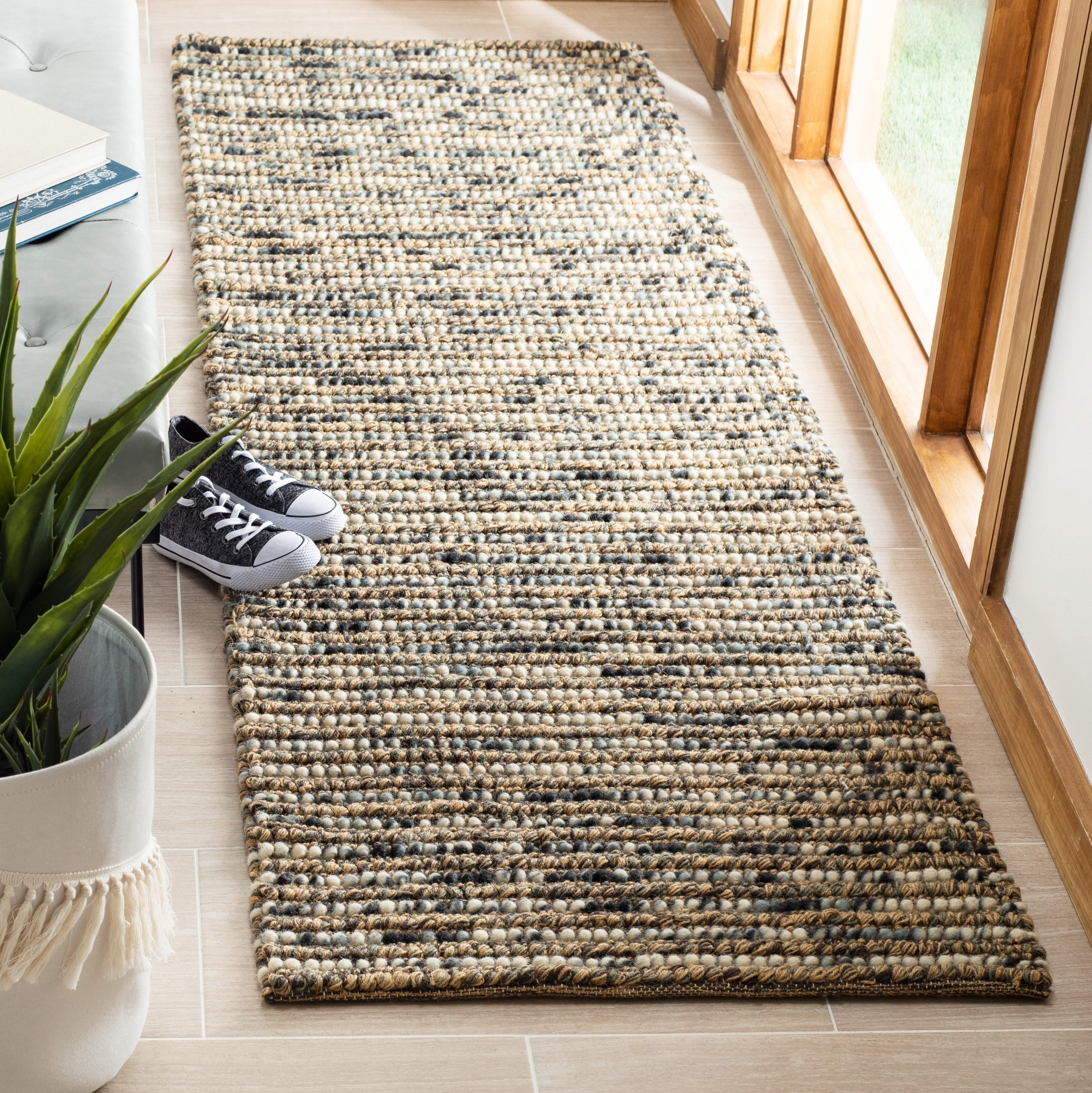 Safavieh BOH525A-210 Bohemian Lina 2 x 10 (ft) Synthetic Blue/Multi Rectangular Indoor Abstract Bohemian/Eclectic Runner rug