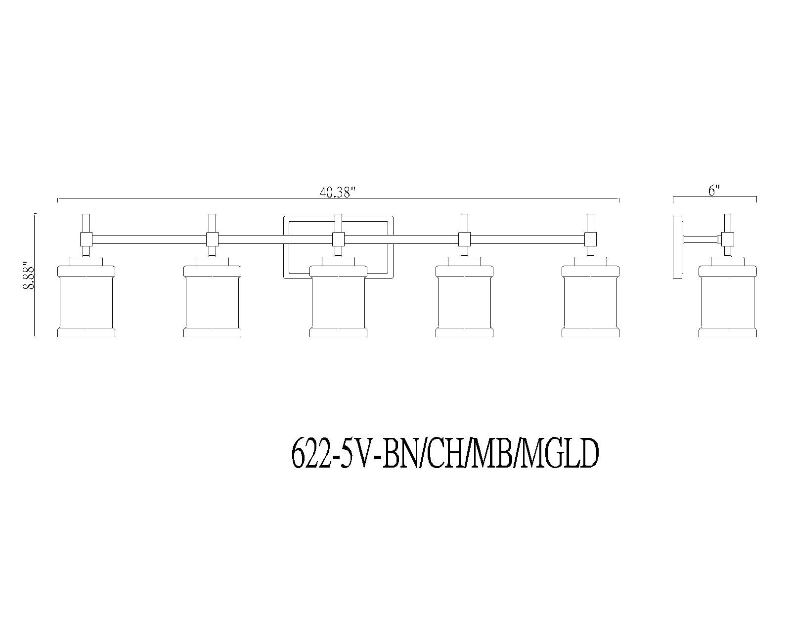 Z-Lite 622-5V-BN b089995 - View #8