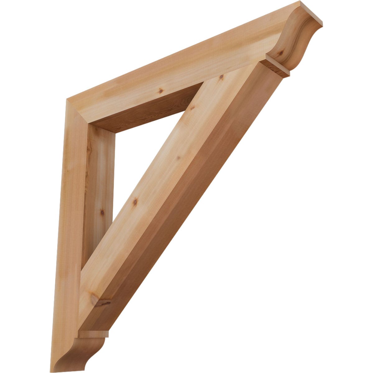 Ekena Millwork BKT06X44X44TRA01SWR Traditional traditional smooth 5-1/2-in x 44-in x 44-in Western red cedar Brown Wood Standard bracket