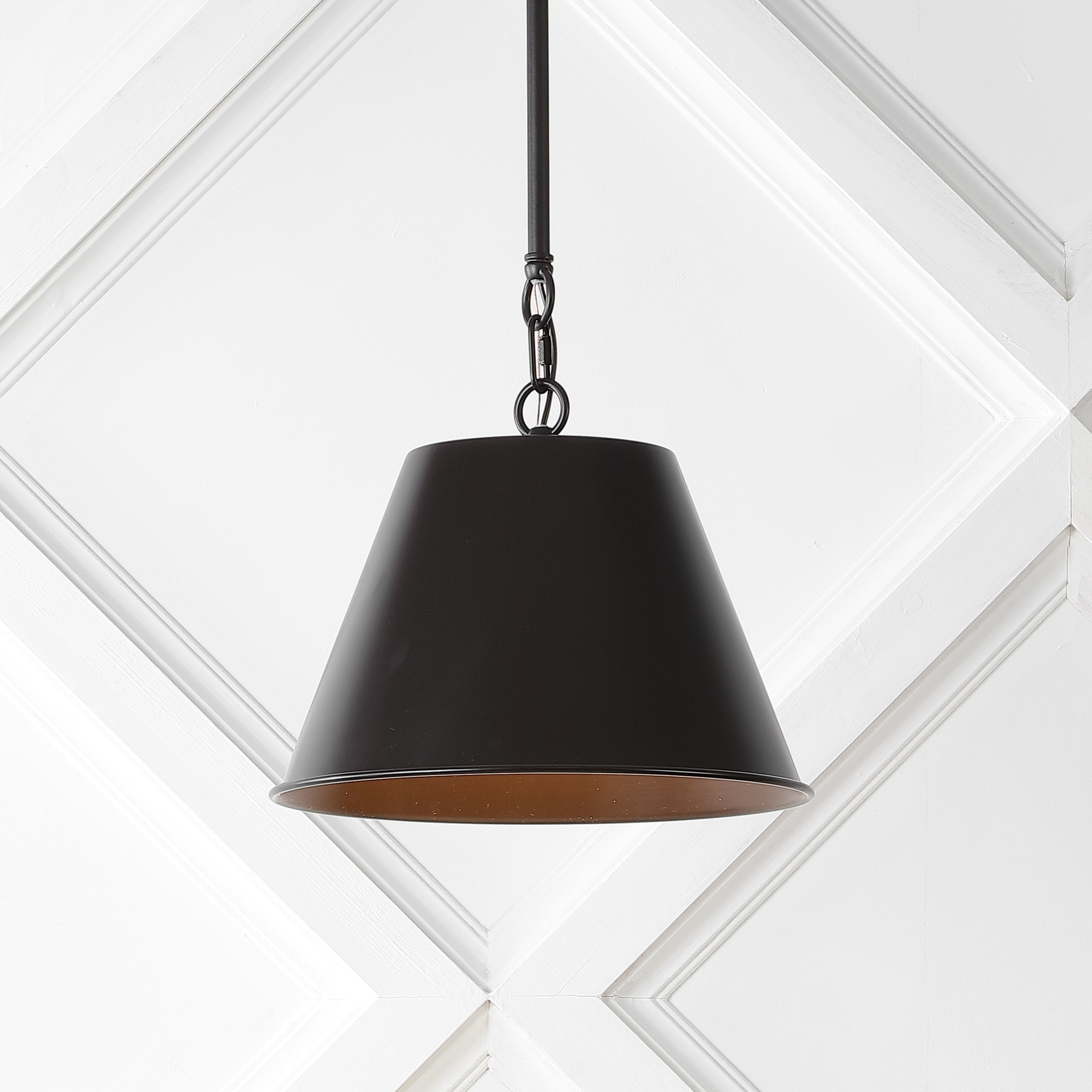 Harper 12" Black Industrial Farmhouse Iron LED Pendant