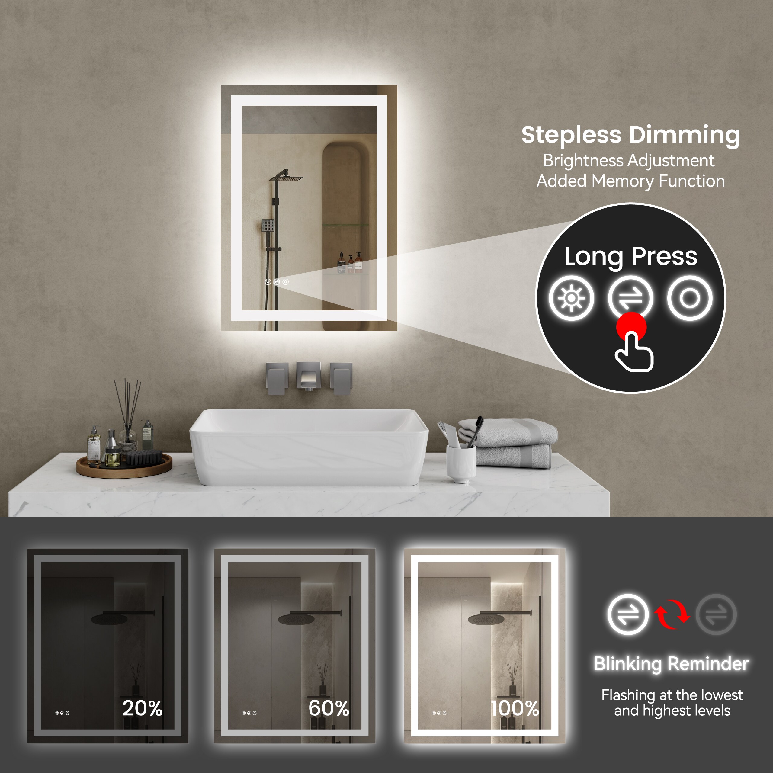 Lirago FXL20610-607B51 Framed-Bath-Mirrors - View #4