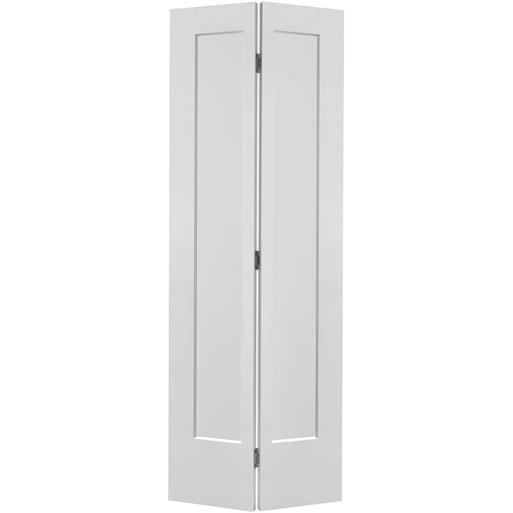 Masonite 1164042 Lincoln Park 36-in x 80-in Primed White 1-panel Smooth Hollow core Primed Molded composite Closet Bifold Door ( Hardware Included )