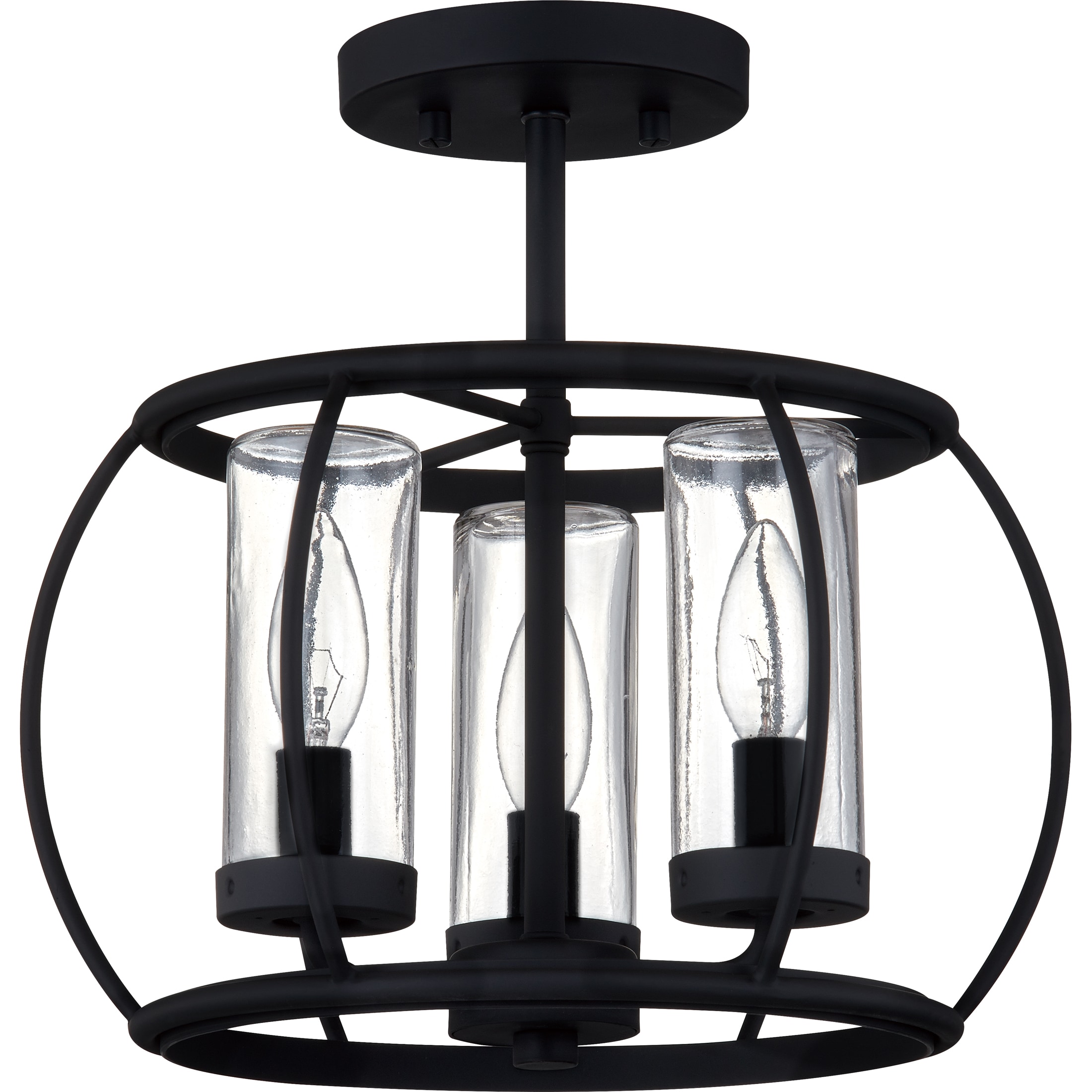 Quoizel Daxton 3-Light 12.88-in Matte Black Semi-Flush mount light in the Flush  Mount Lighting department at