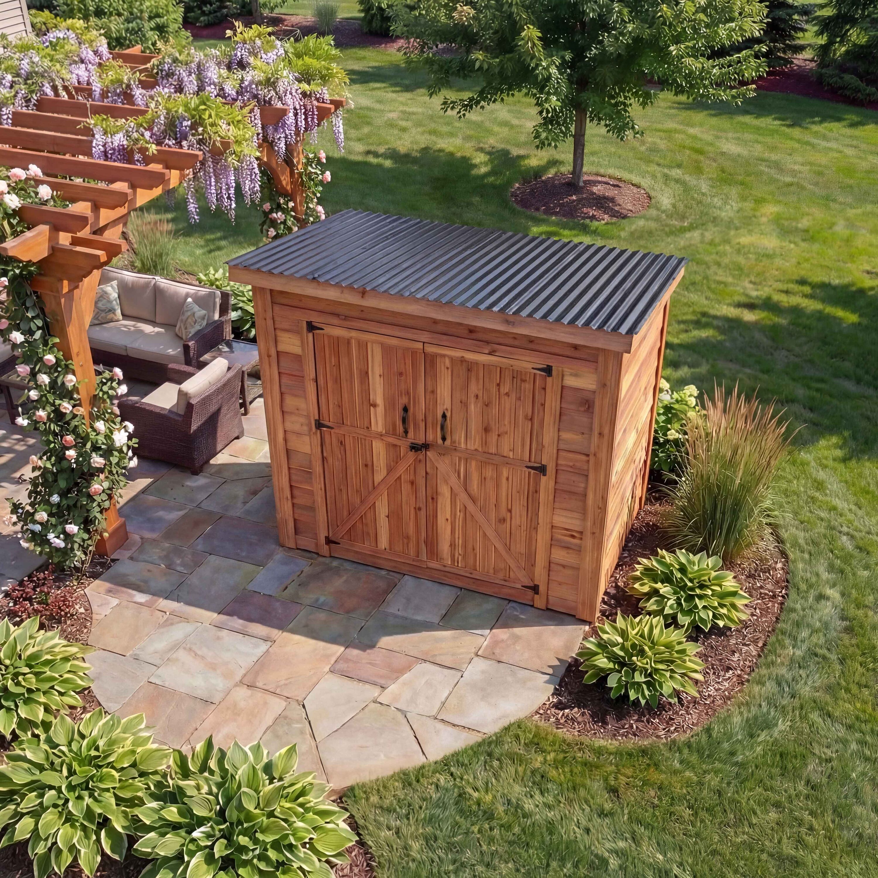 Outdoor Living Today KIT-SS84-D-METAL-AK Wood-Storage-Buildings - View #4
