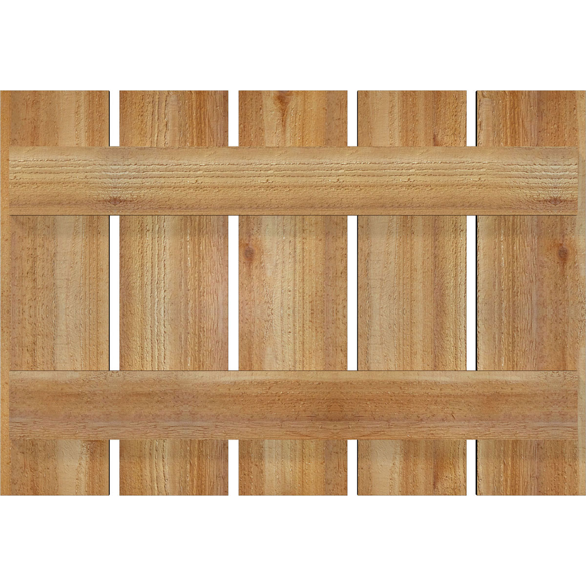 Ekena Millwork RBS06S29X020RWR 28.875-in W x 20-in H Unfinished Paintable/Stainable Board and batten Spaced Wood Exterior Shutters ( 2 -Pack )