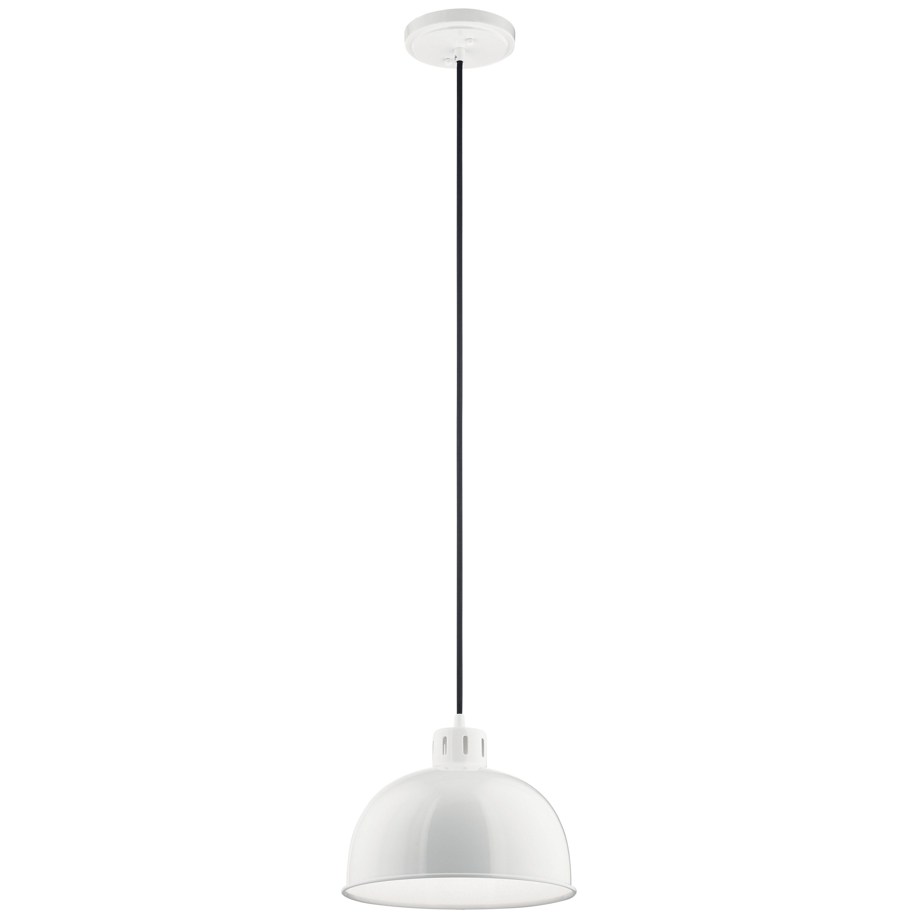 Kichler Zailey White Modern/Contemporary Dome Pendant Light in the ...