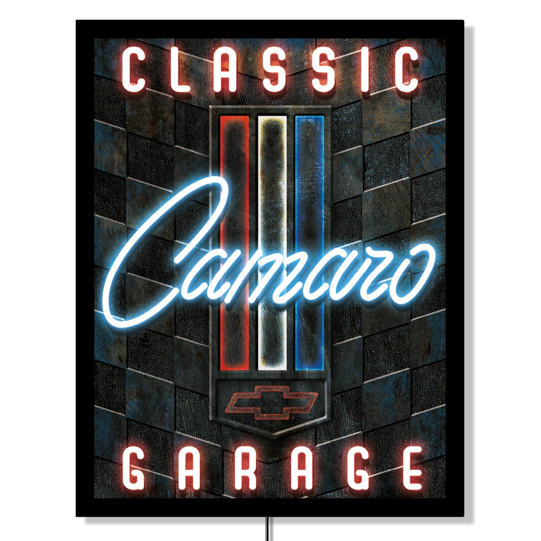 Chevrolet LEDCAMARONEON Backlit LED Sign - Chevy Camaro Natural 23-Inches H x 18-Inches W Vintage/Retro Sign