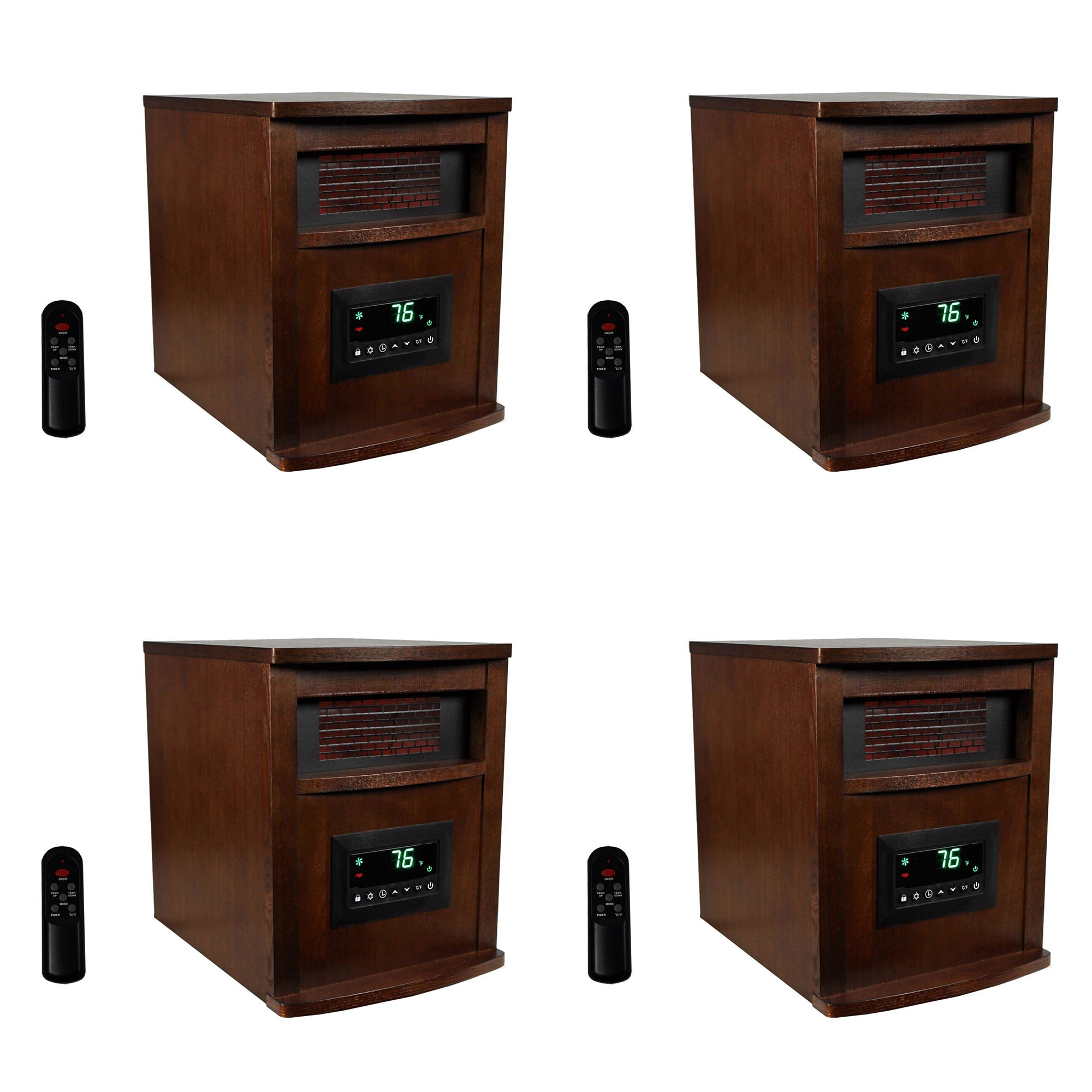 Lifesmart 317473 LifePro 6 Element 1500W Electric Infrared Quartz Space Heater (4 Pack)