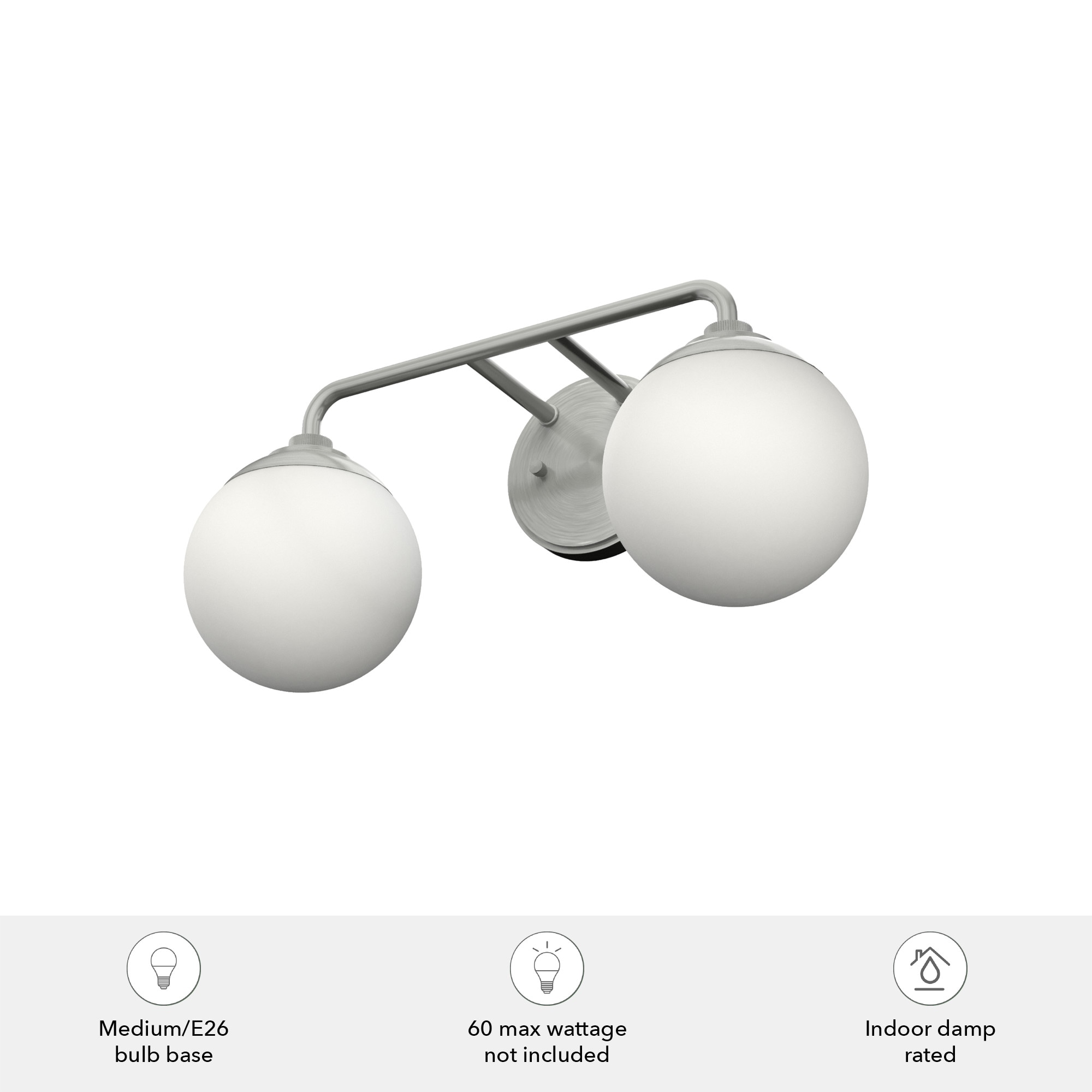Hepburn 18" Brushed Nickel 2-Light Vanity Sconce