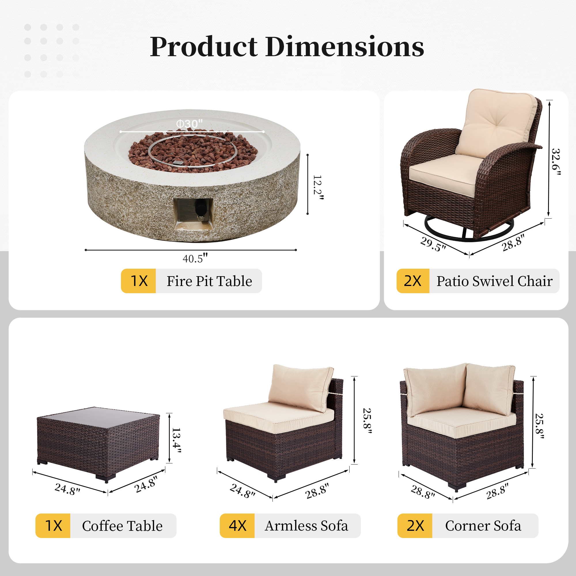 UPHA PL-2CZY11-42QBE-Z1 Patio-Conversation-Sets - View #12