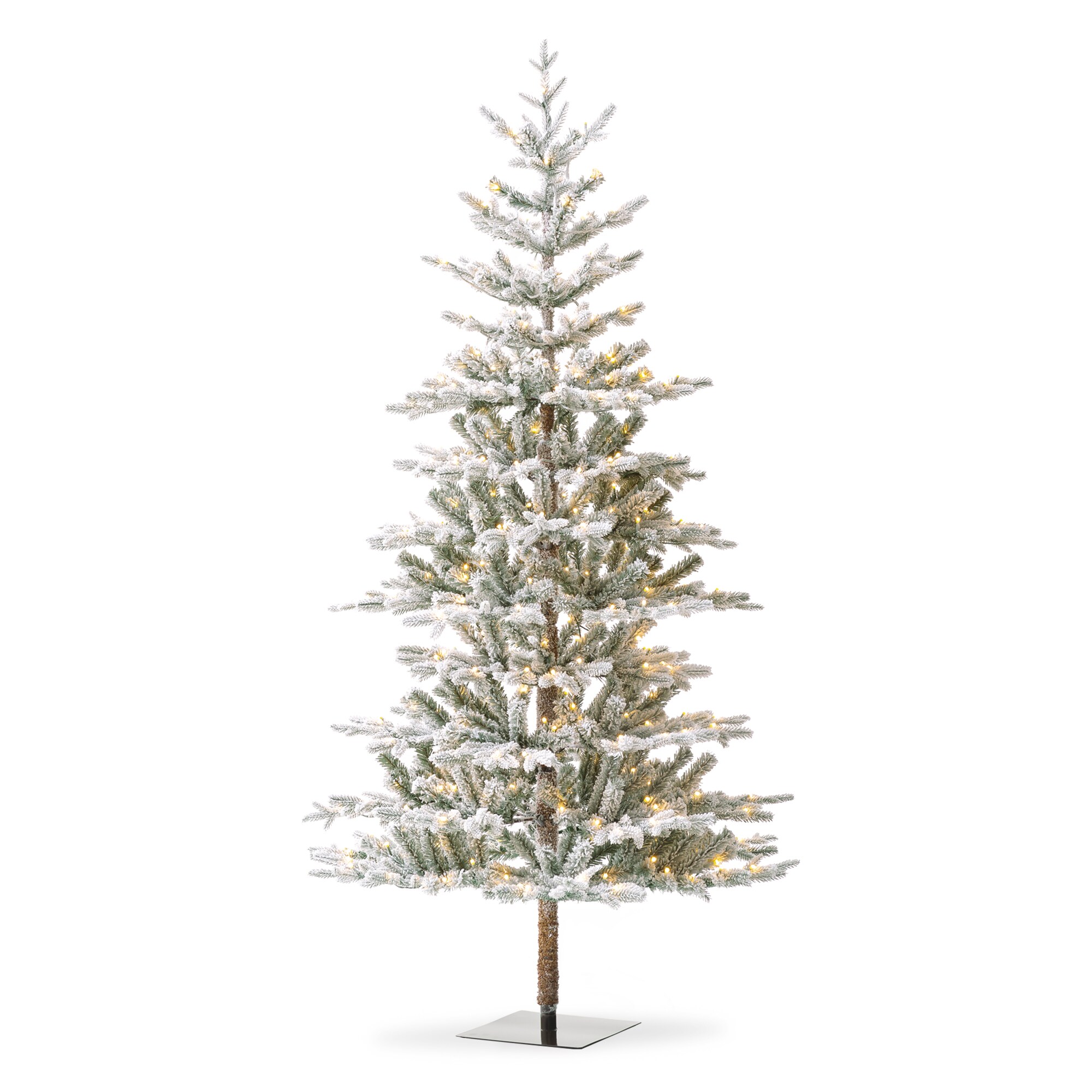 Glitzhome 8ft/10ft Pre-Lit Deluxe White Pine Slim Christmas Tree