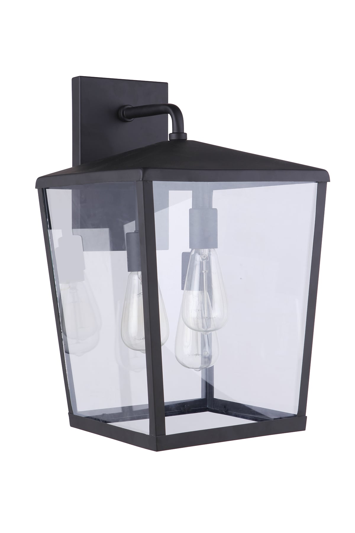 Olsen Midnight Finish 3-Light Outdoor Lantern in Direct Wired Electric