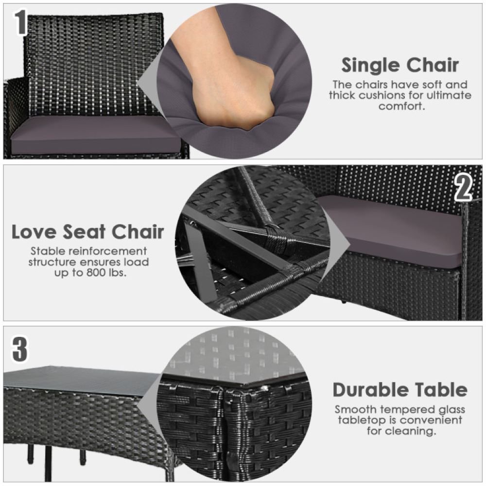Forclover HYFC-5357WH-GR Patio-Conversation-Sets - View #17