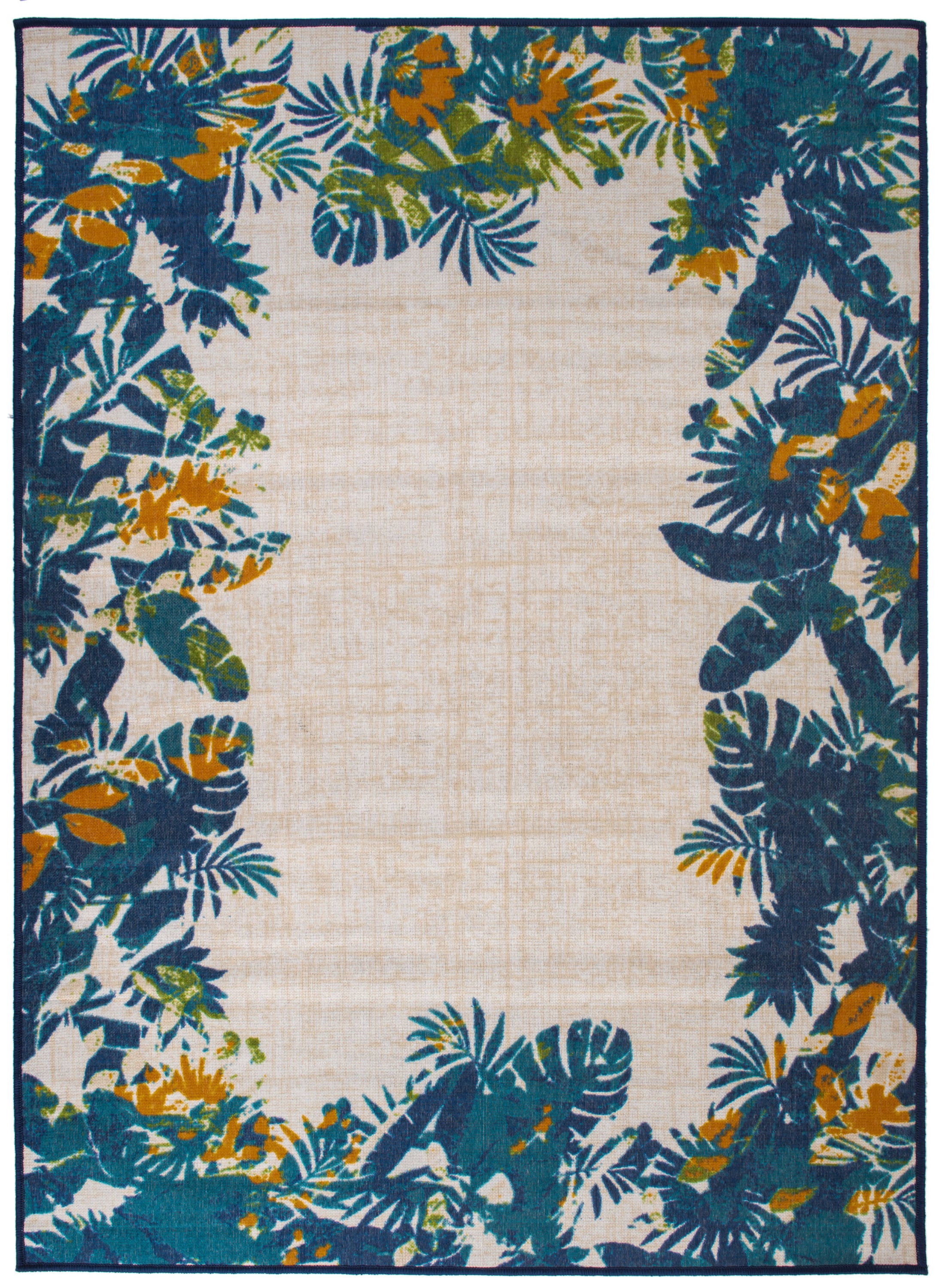 World Rug Gallery 9019MULTI8X10 Ravenna 8 x 10 (ft) Loomed Nylon Multi Rectangular Indoor/Outdoor Floral/Botanical Tropical Area rug