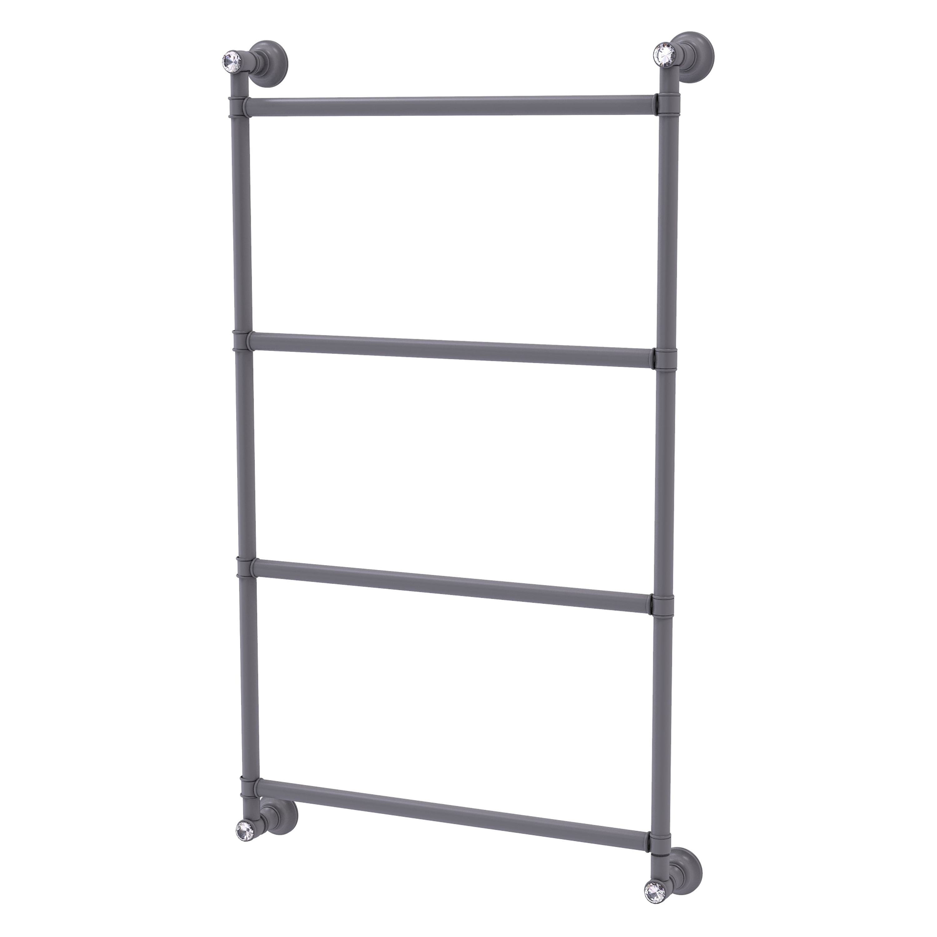 Allied Brass CC-28-36-GYM Carolina Crystal 36-in double Matte Gray Wall mount Double Towel Bar