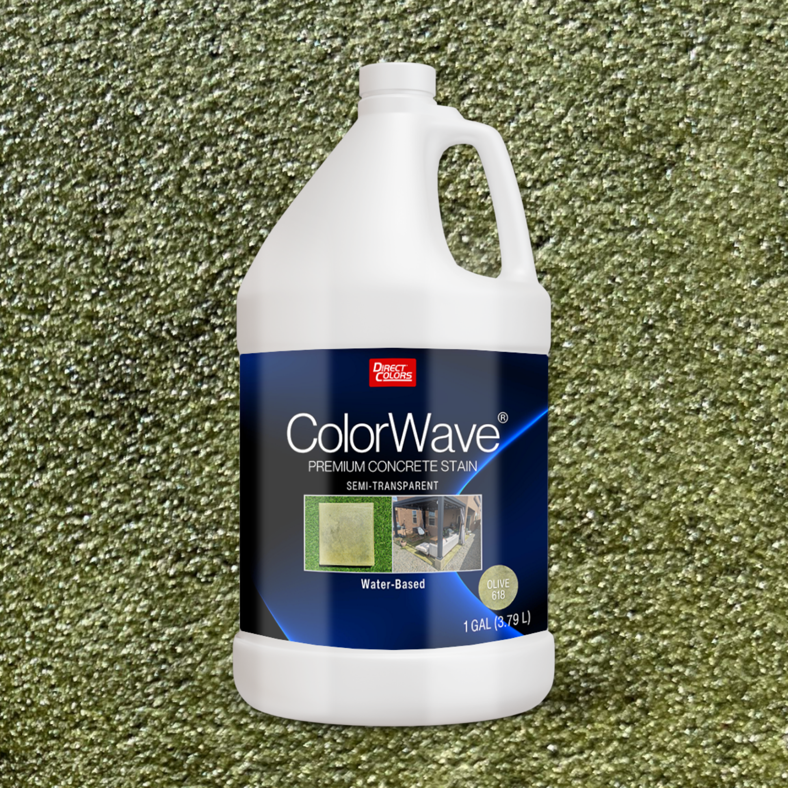 Direct Colors DC-CLW-618-1GAL ColorWave Olive Water-based Ready-to-use Concrete stain ( 1-gallon )