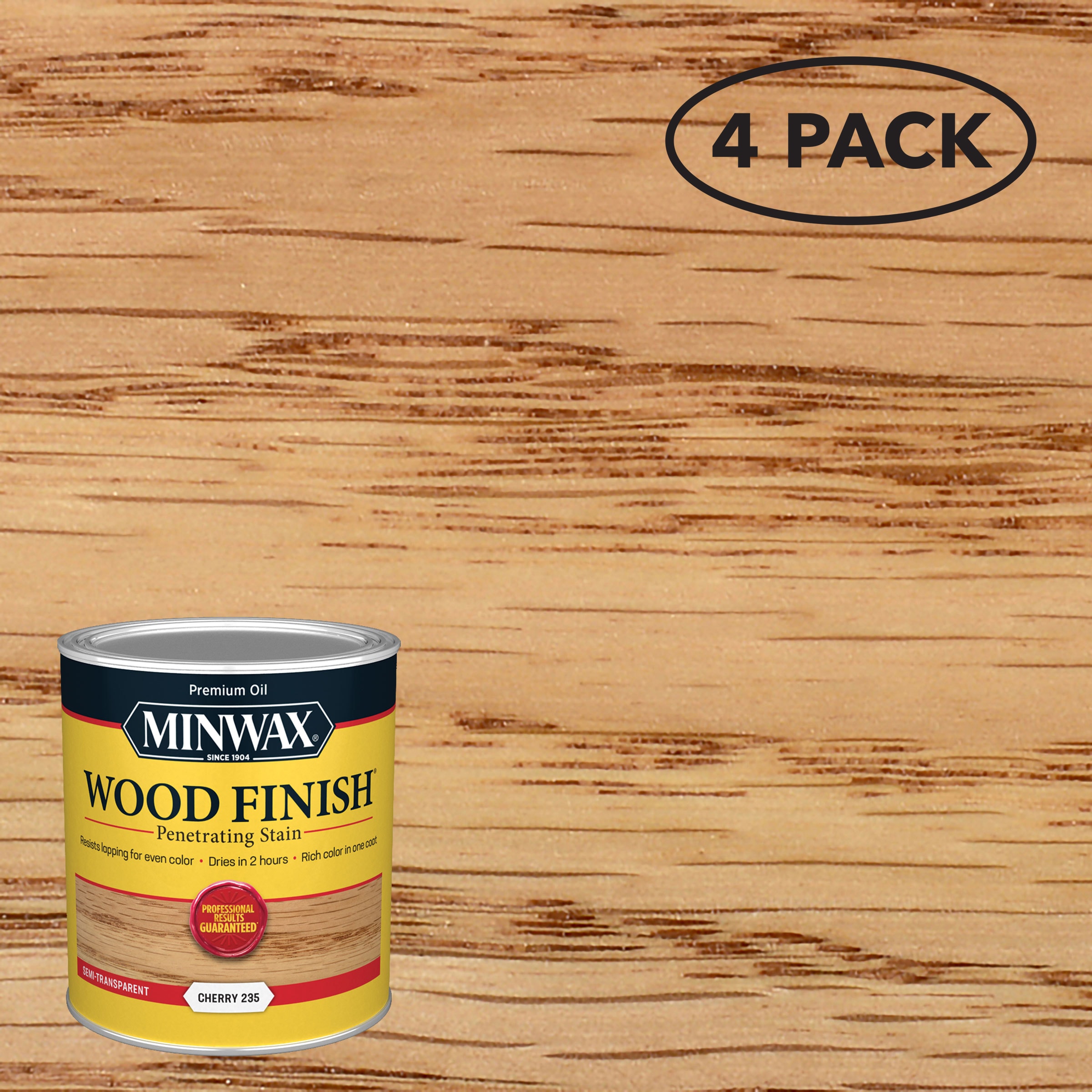 Minwax 70009444SOS Wood Finish 4 -Pack Oil-based Cherry Semi-transparent Interior Stain ( 1-quart )