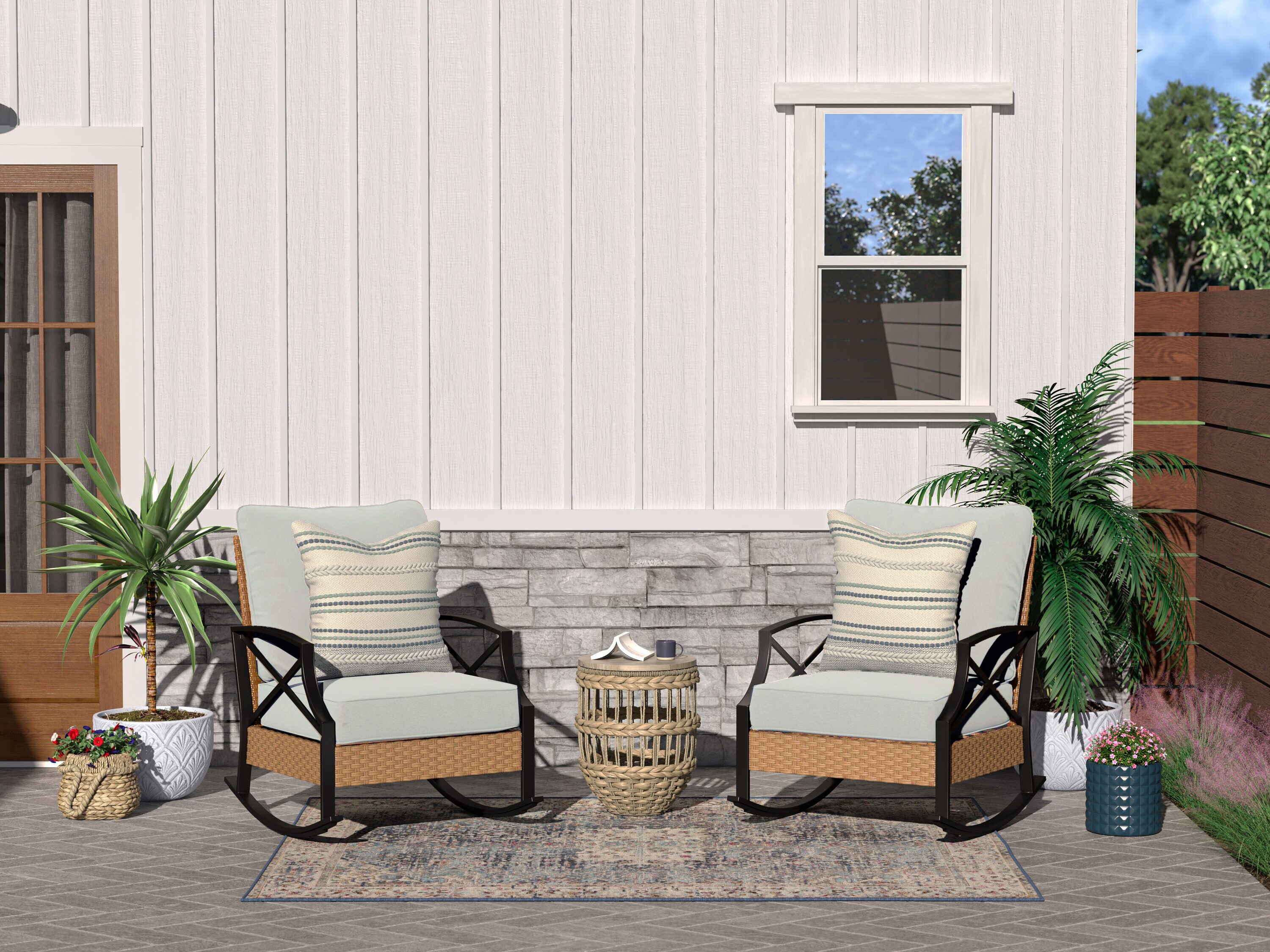 Shop Style Selections Kenwood 3 Piece Patio Rocking Conversation