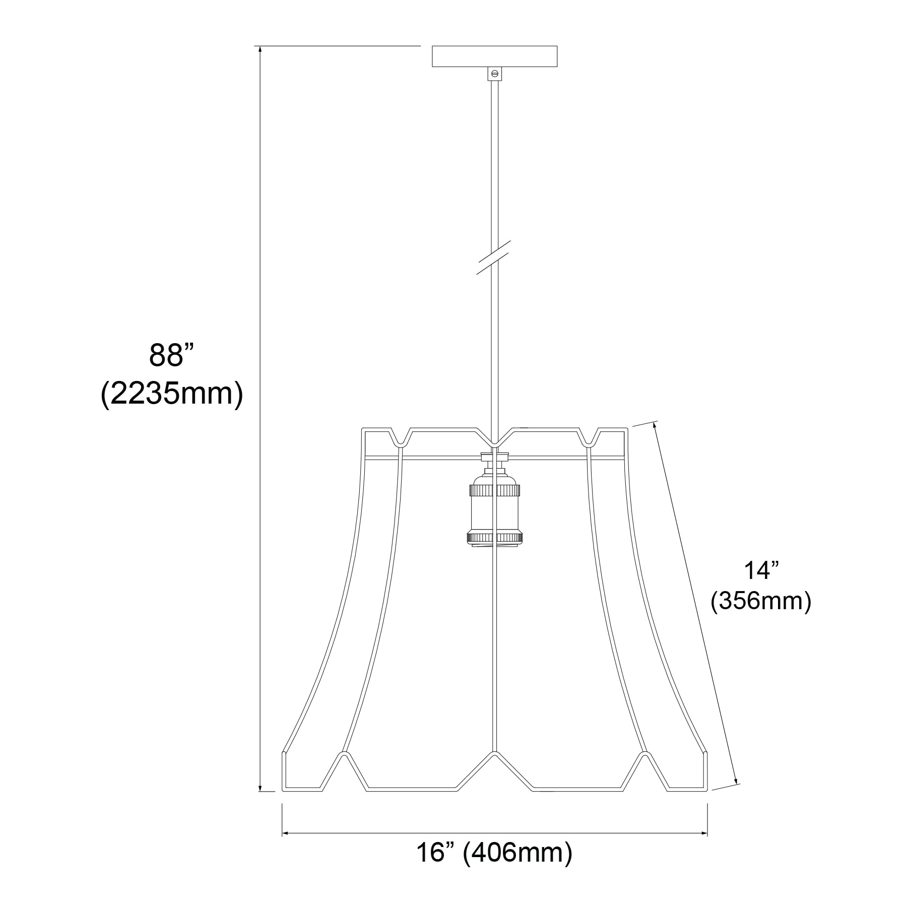 Dainolite BKO-M-BK Pendant-Lights - View #3