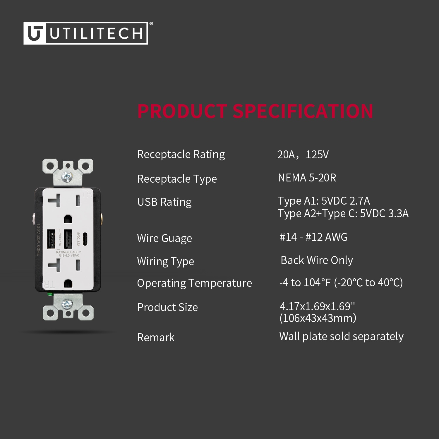 Utilitech R1820D60AAC-WH6 receptacles - View #6
