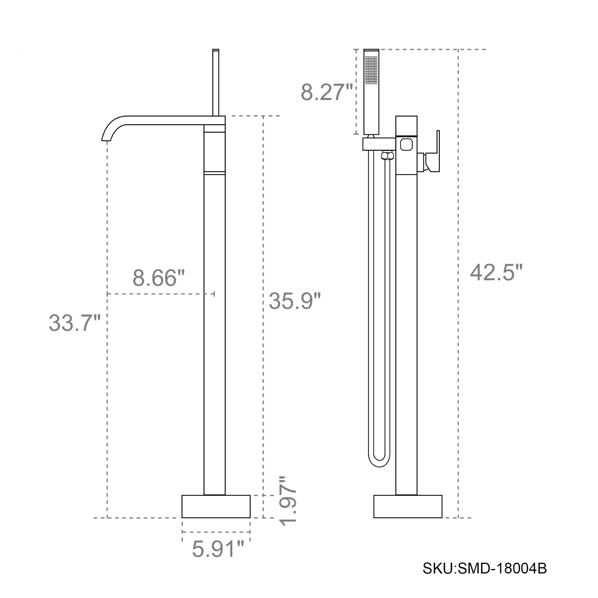 CASAINC TC14-MB Roman-Tub-Faucets - View #8