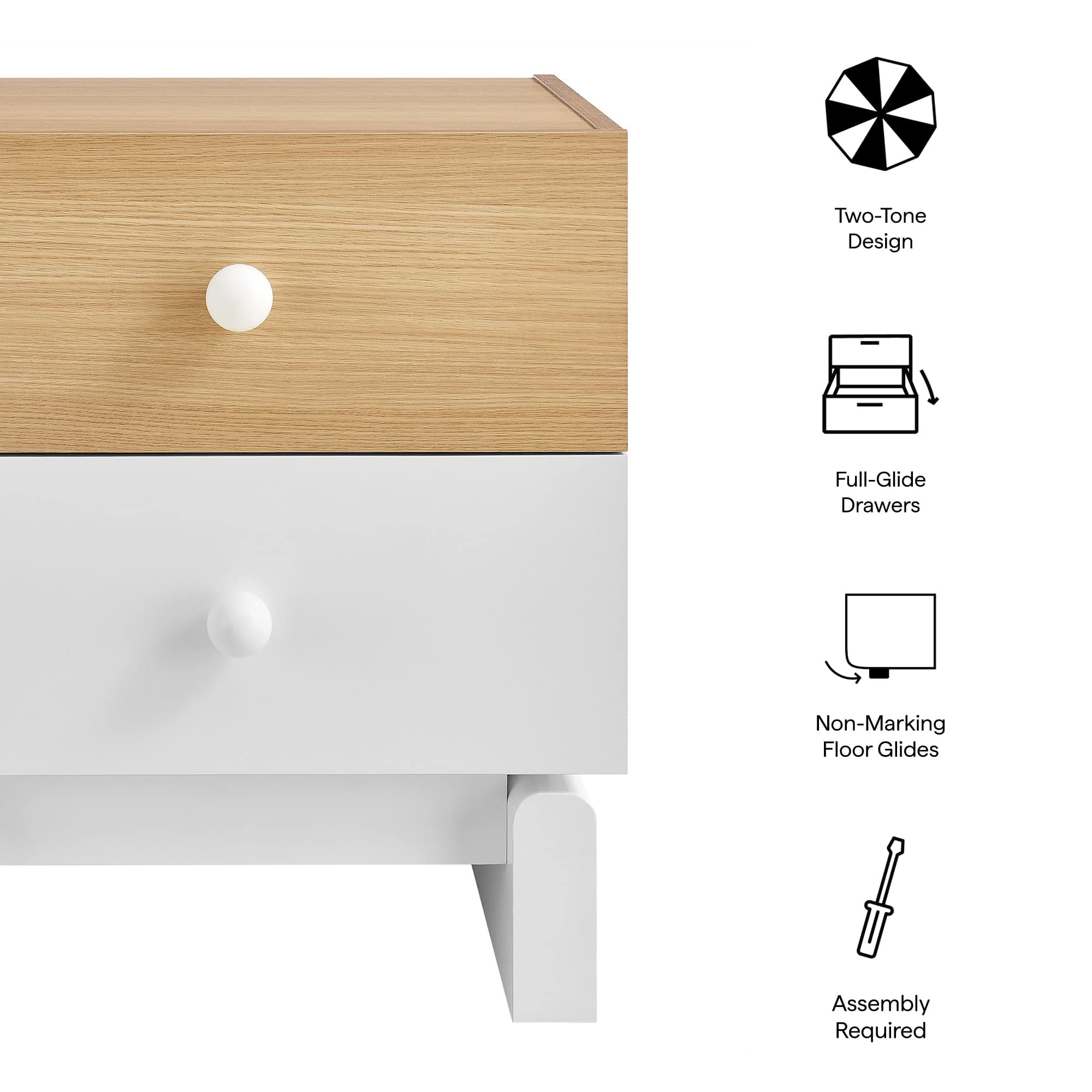 Modway MOD-7238-OAK-WHI nightstands - View #2