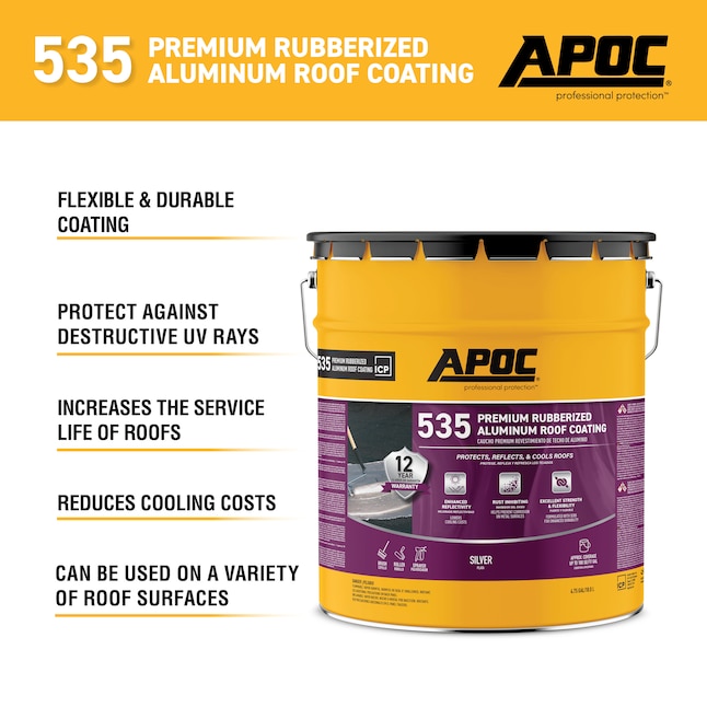 APOC Silver Guard-F 4.75-Gallon Aluminum Reflective Roof Coating (1-Year Limited Warranty) APOC Silver Guard-F 4.75-Gallon Aluminum Reflective Roof Coating (1-Year Limited Warranty)