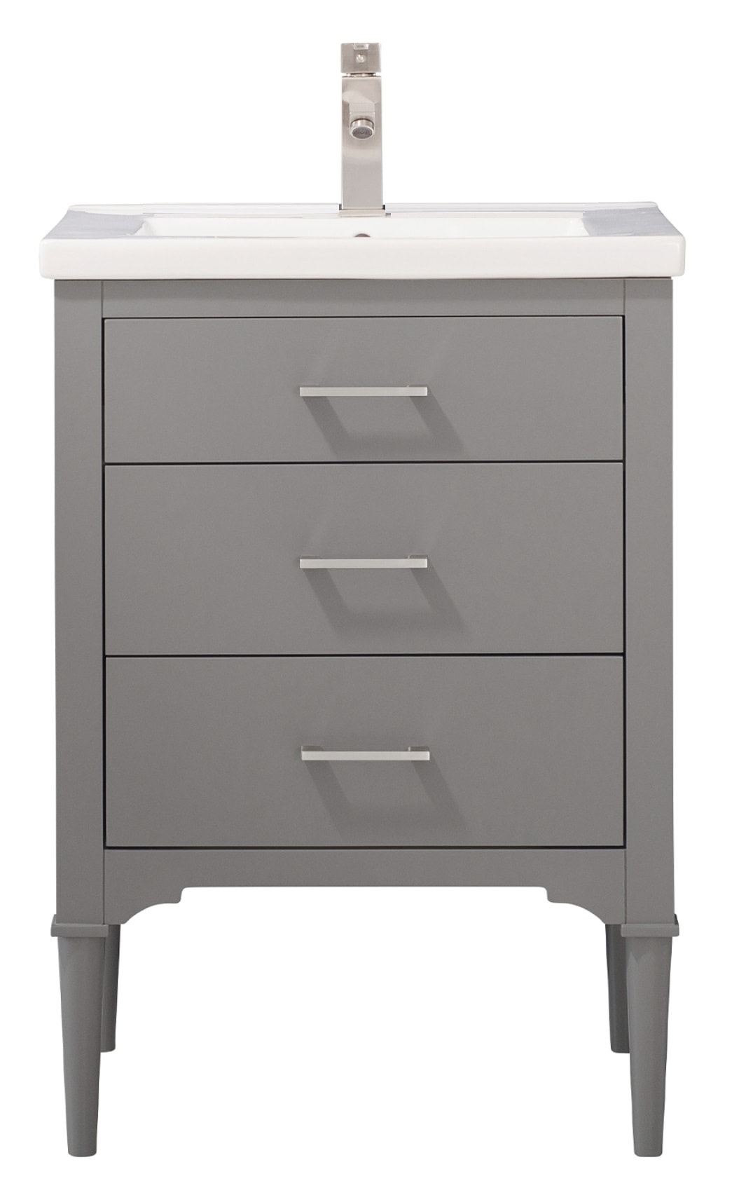 Mason 24-in Gray Single Sink Bathroom Vanity with White Porcelain Top | - Design Element S01-24-GY