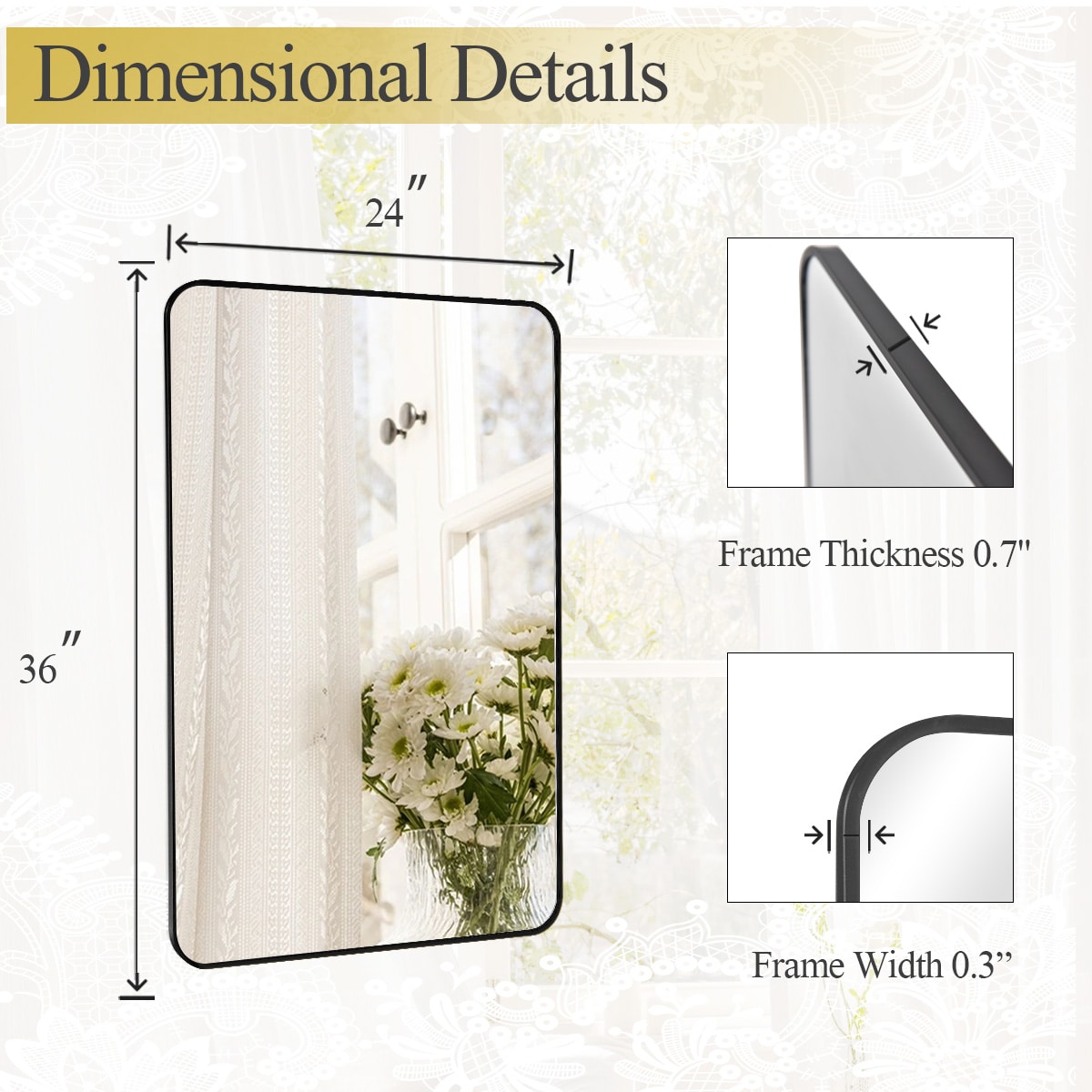 BEAUTYPEAK LS-YSJ-RE2436-B Decor-Mirrors - View #6