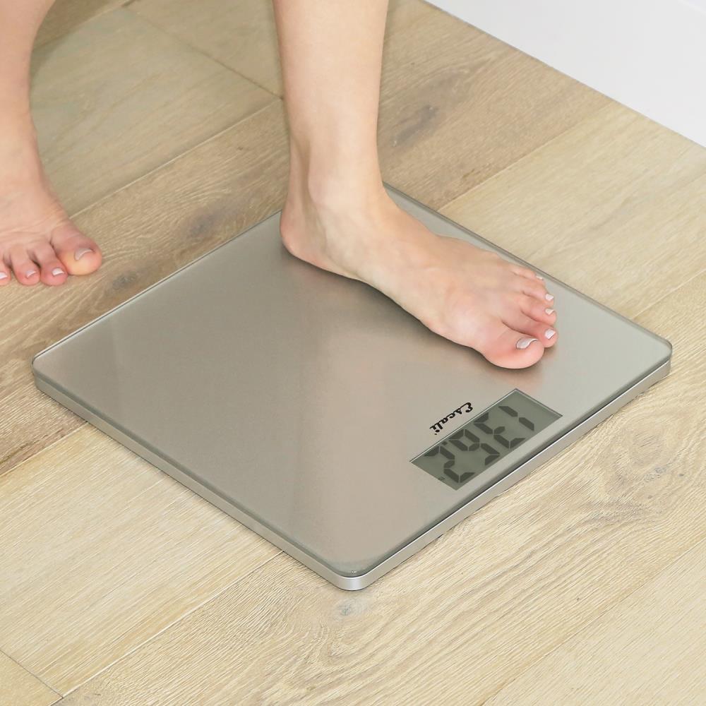 Escali Glass Platform Bathroom Scale, Clear, 400 Lb Capacity