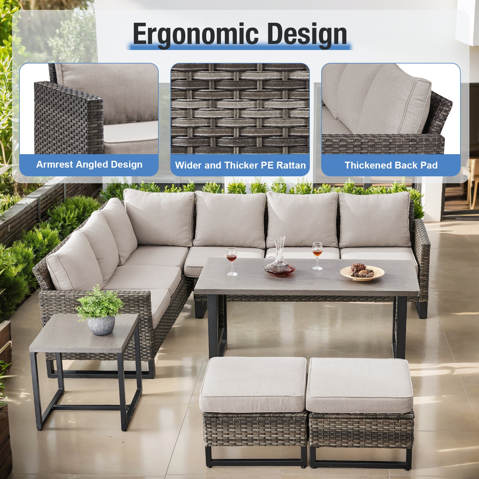 Pocassy PJ14-15-5 Patio-Conversation-Sets - View #4
