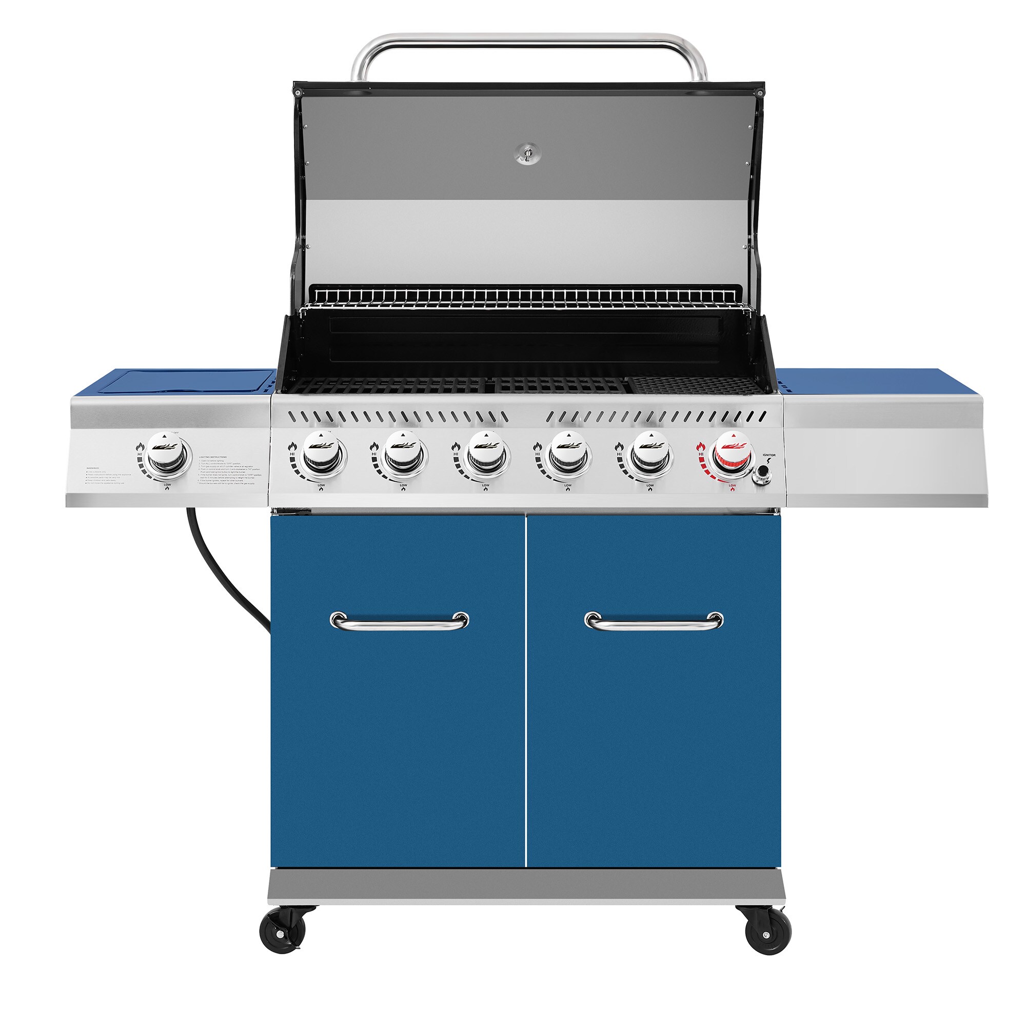 Royal Gourmet Blue 6-Burner Liquid Propane Gas Grill with 1 Side