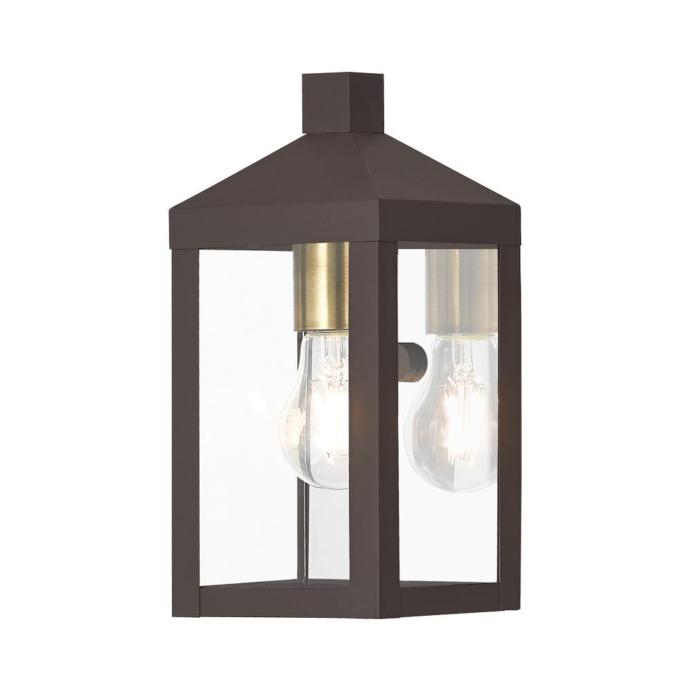Livex Lighting 20581-07 Nyack 1 -Light 10.5-in H Matte Bronze Hardwired Outdoor Wall Light