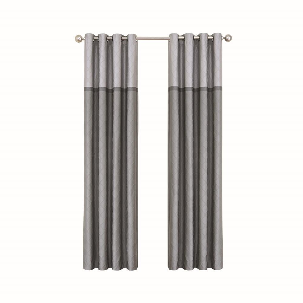 Eclipse 14704052084GRE 84-Inches Grey Trellis Blackout Thermal lined Grommet Single curtain panel