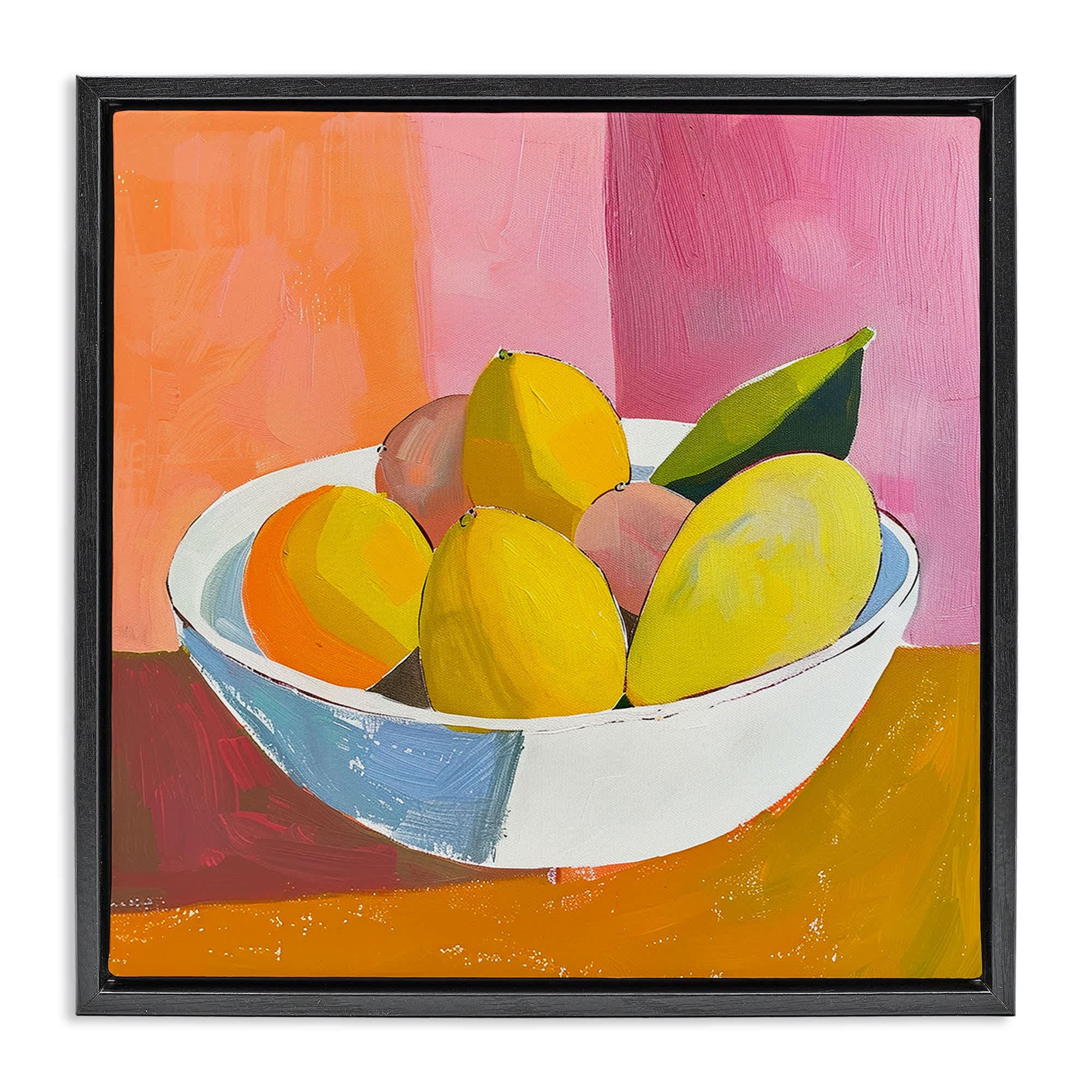 Stupell Industries BS-341-FFB-17X17 Bold Kitchen Citrus Fruits Black Framed Floater Canvas Wall Art By Walker Noble 18 x 18