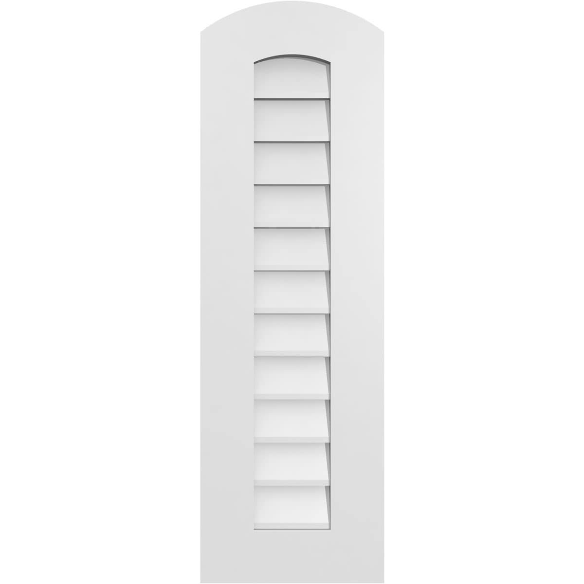 Ekena Millwork GVPAR12X3801SN 12-Inches x 38-Inches Off-white Round top PVC Gable Louver Vent
