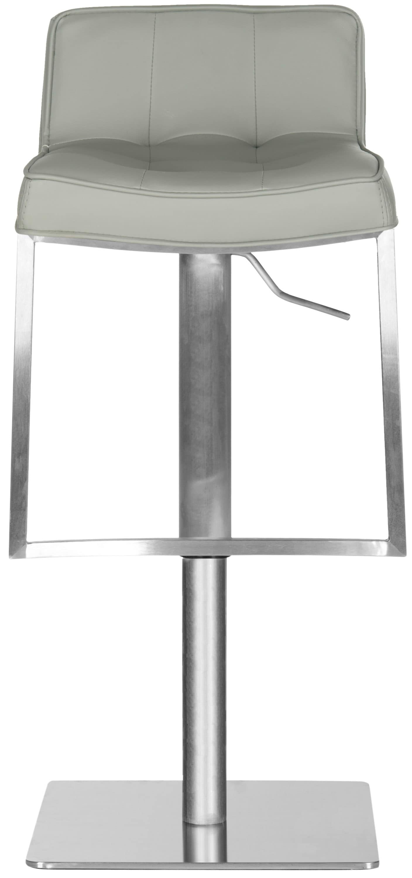 Safavieh FOX3005D Newman Gray 29.9-in H Bar height Square seat Upholstered Metal Bar Stool