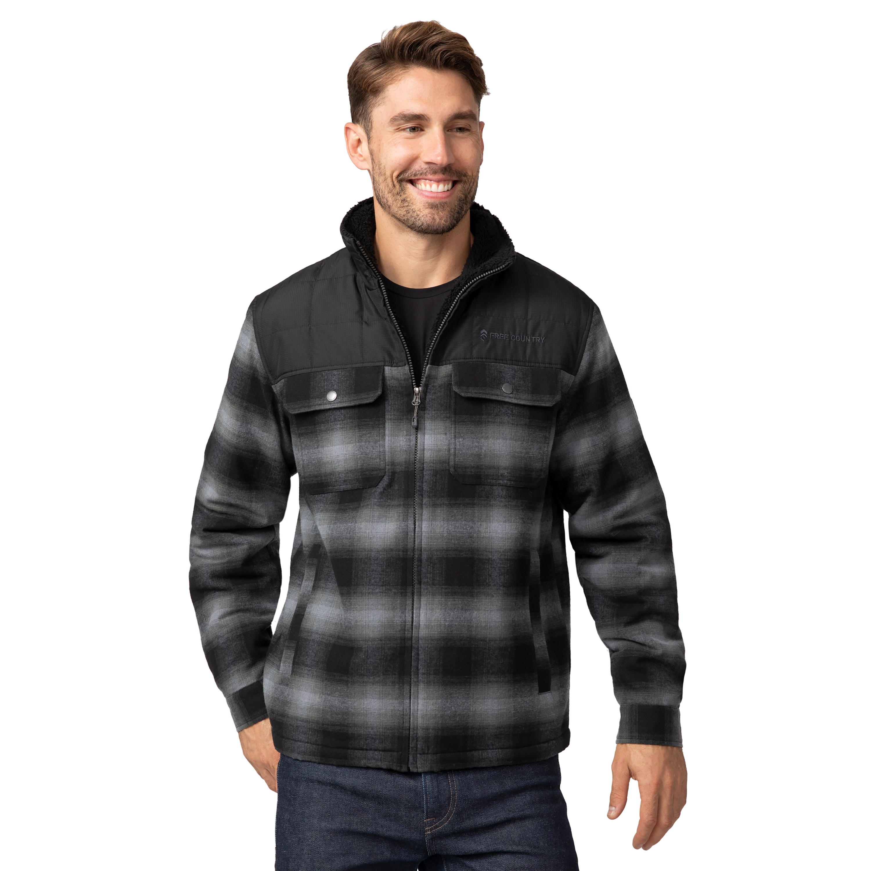Free Country 324-MOF4206VINE XL Men's Dusty Vine Light Weight Flannel Work Jacket (X-large)