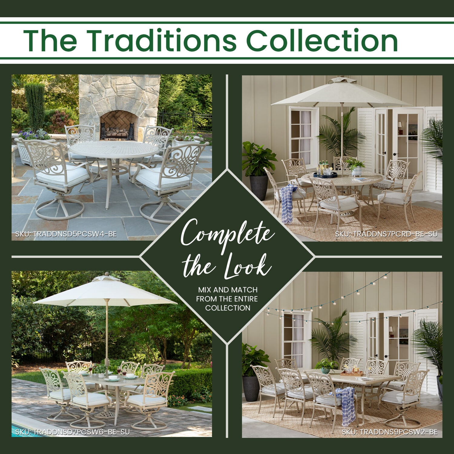 Hanover TRADDNS7PCRD-BE-SU Patio-Dining-Sets - View #4