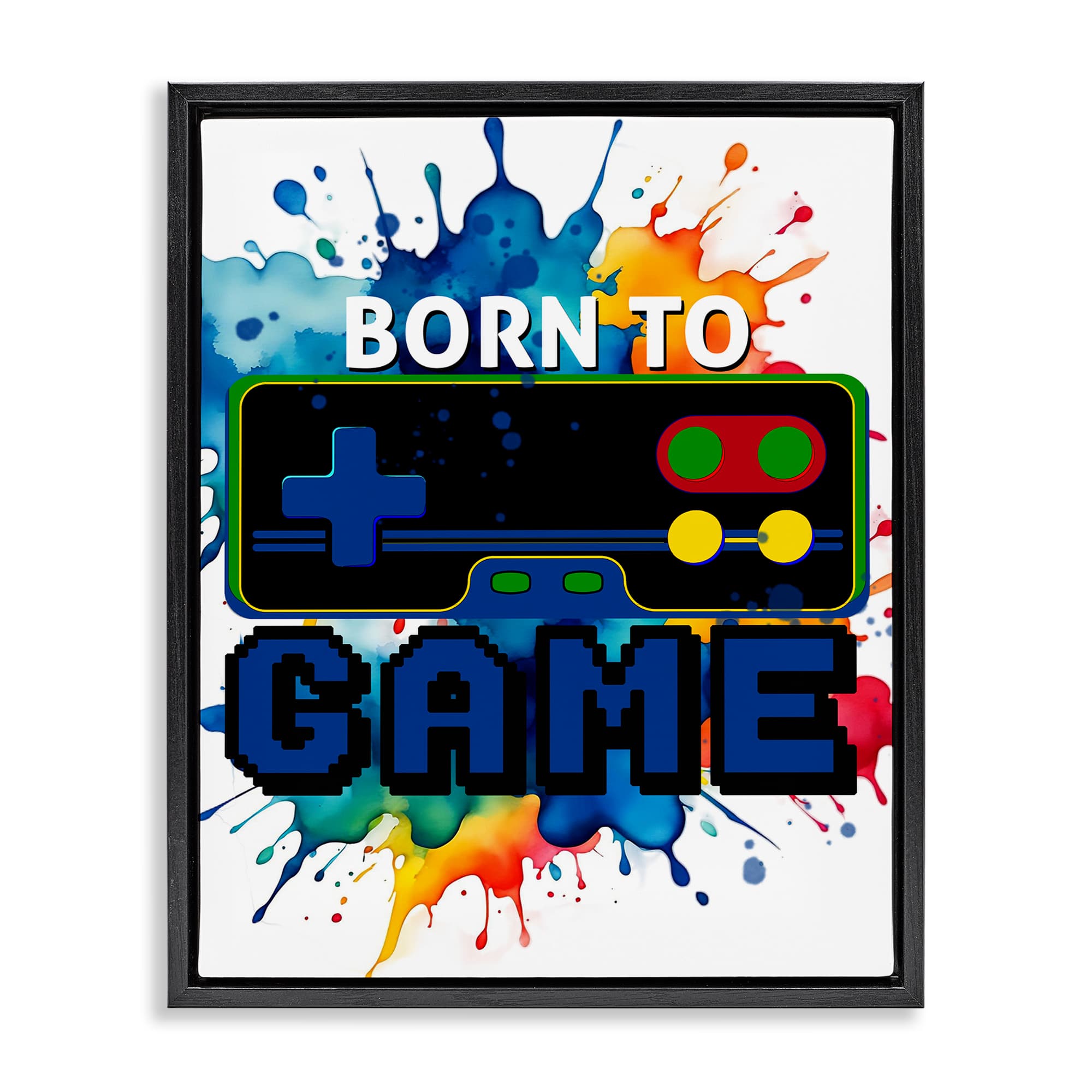 Stupell Industries BS-048-FFB-24X30 Born to Game Splash Floating Frame design by Kim Allen