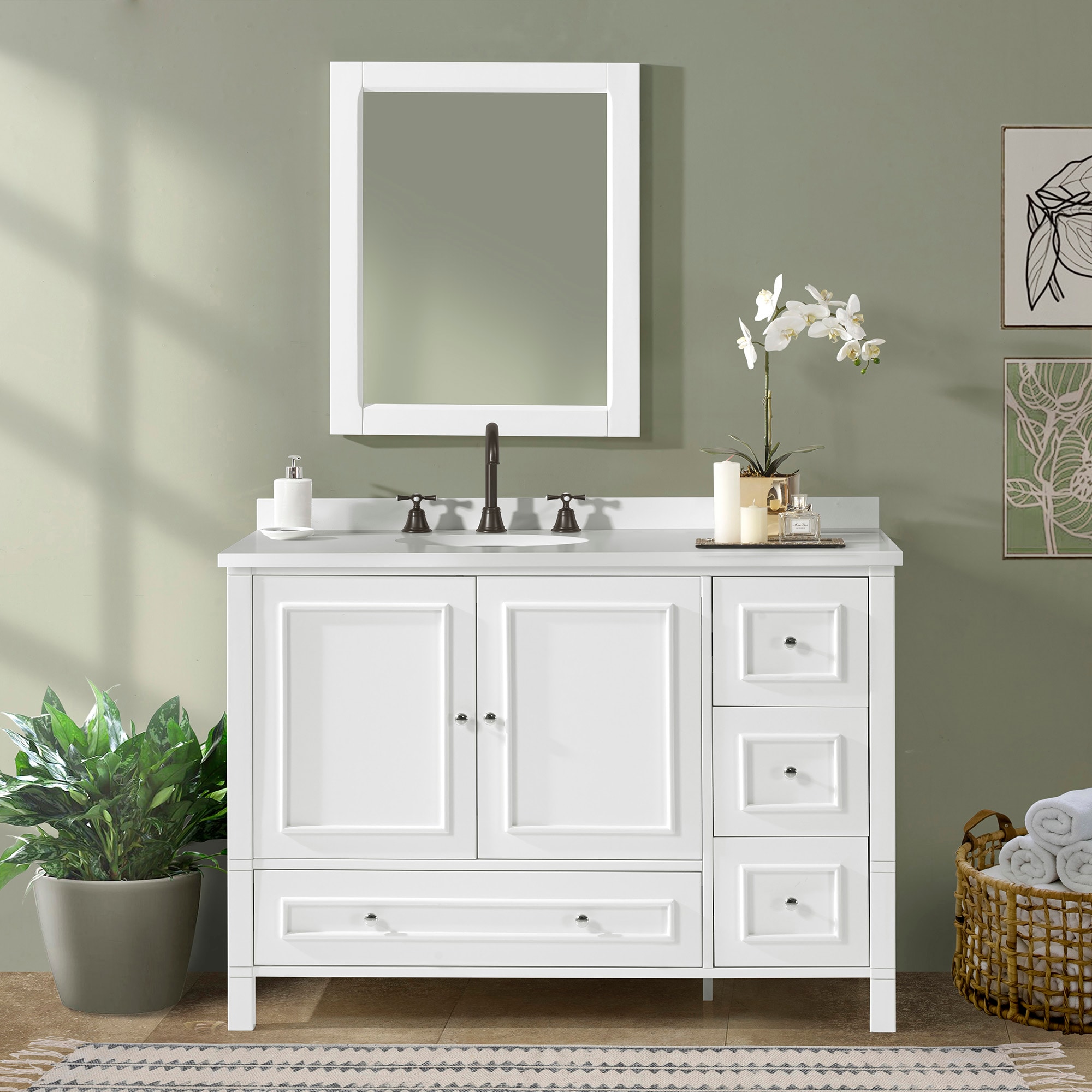 Alaterre Furniture AVAN48WHBB vanities - View #3