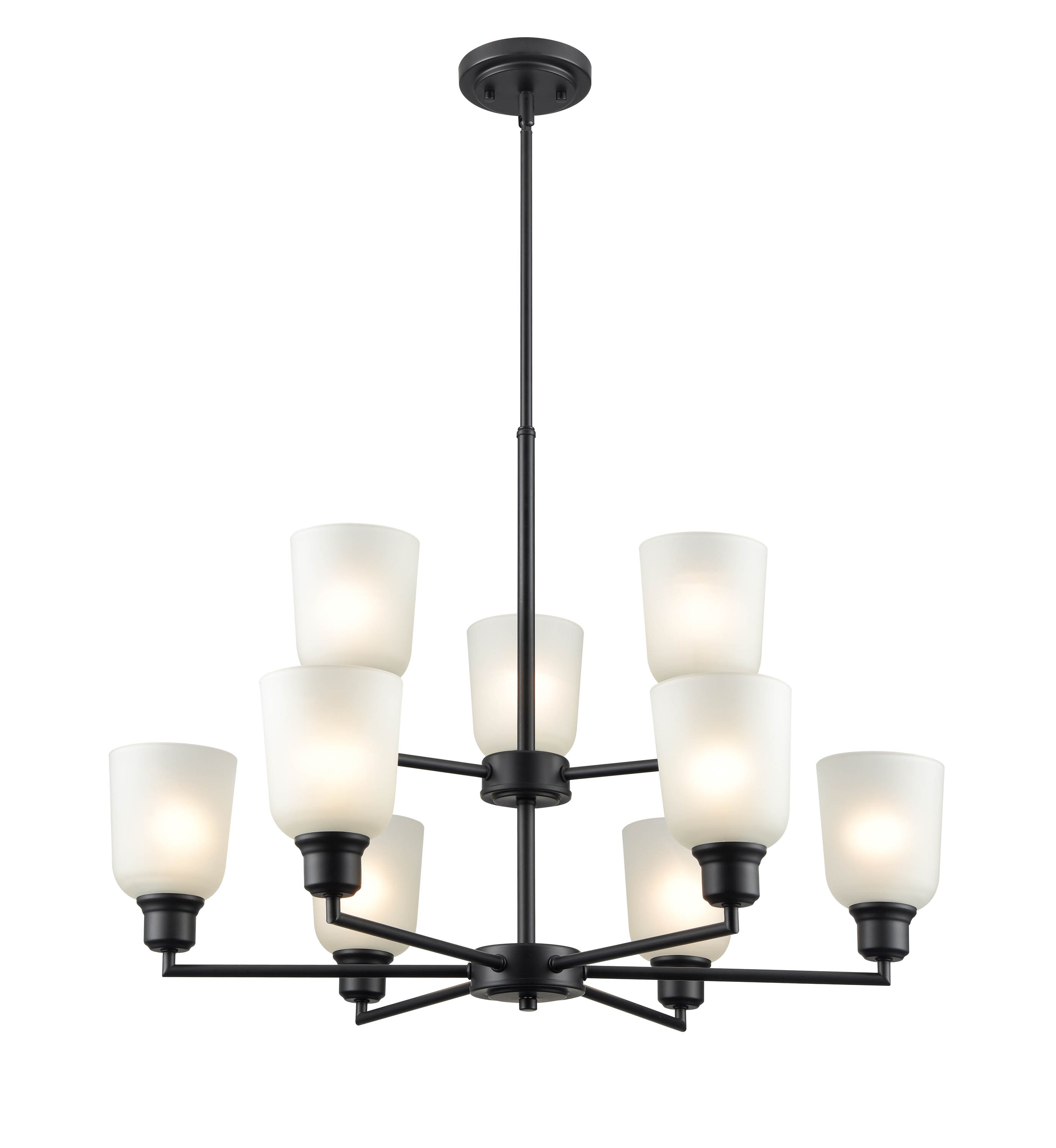 Millennium Lighting 2819-MB Amberle 9 -Light Matte Black Modern/contemporary For Use in Bedrooms, Dining Rooms, Foyers, Kitchens, Living Rooms Chandelier