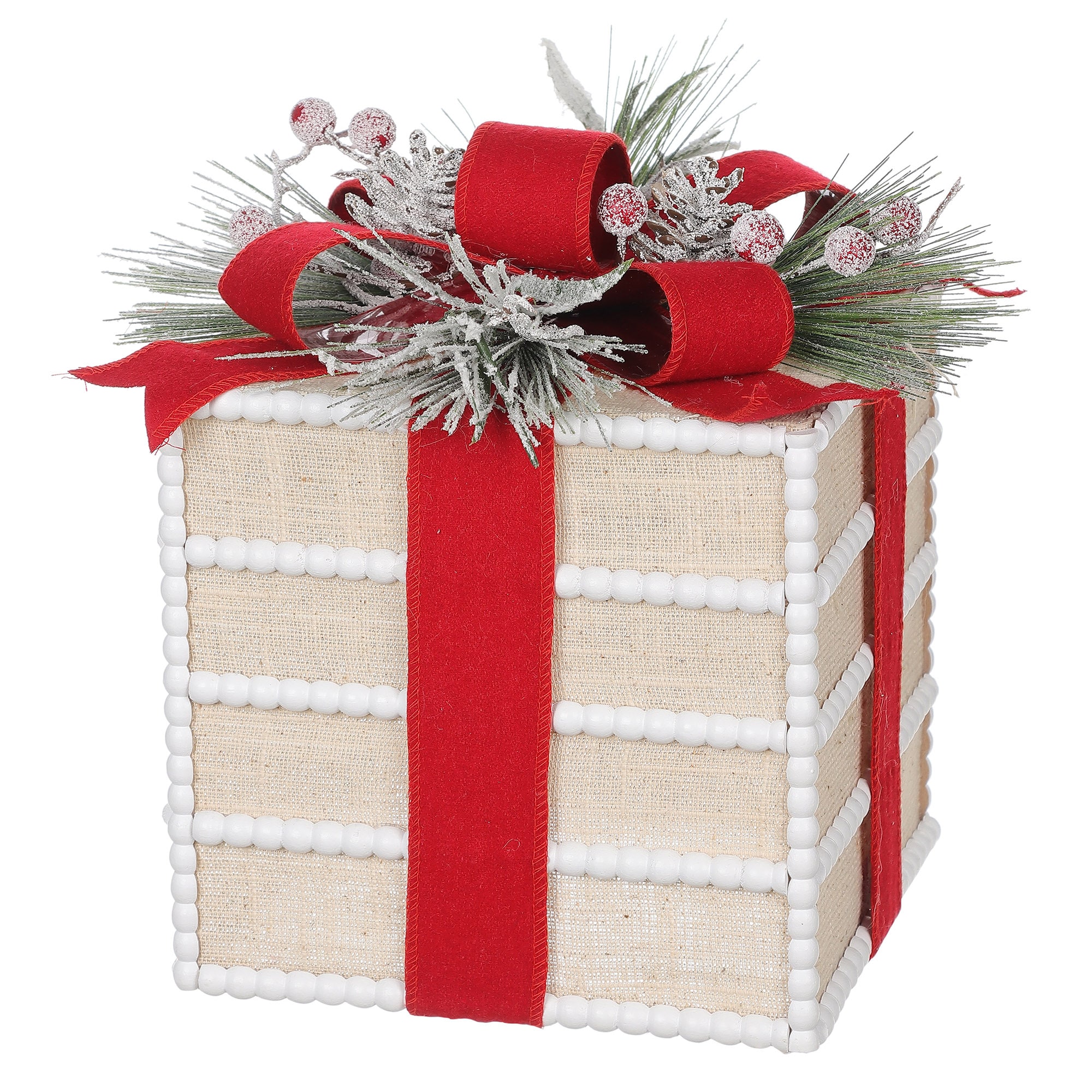Holiday Living LW113-OXJE032BN 10.5-Inches Gift box Christmas Decor