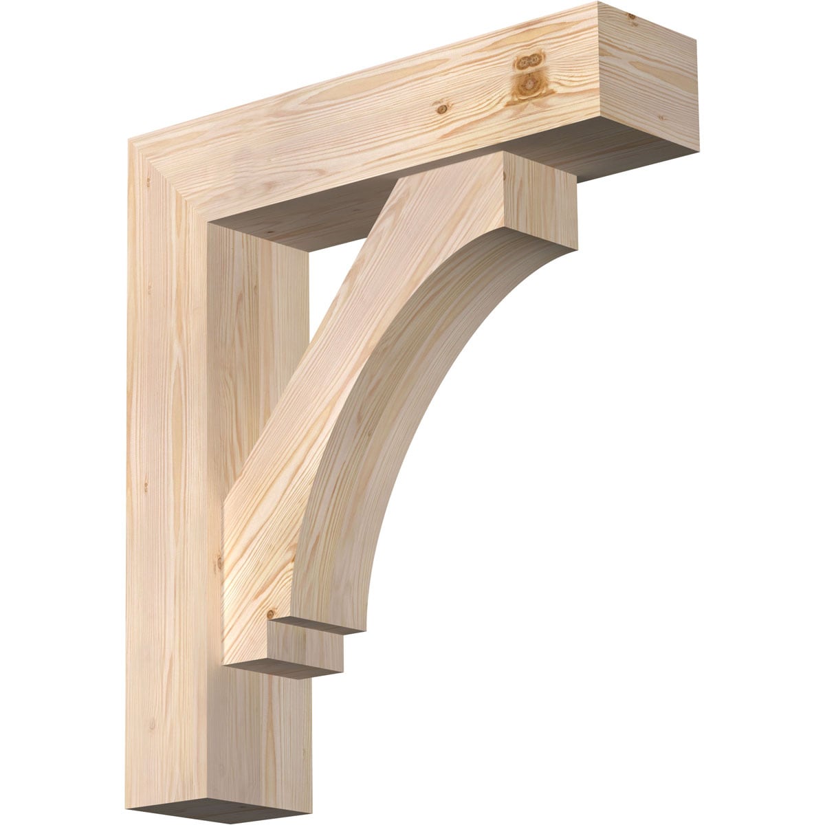 Ekena Millwork 1462987 Imperial Block Smooth Bracket with Offset Brace 7-1/2-in x 30-in x 34-in Douglas fir Brown Wood Standard bracket
