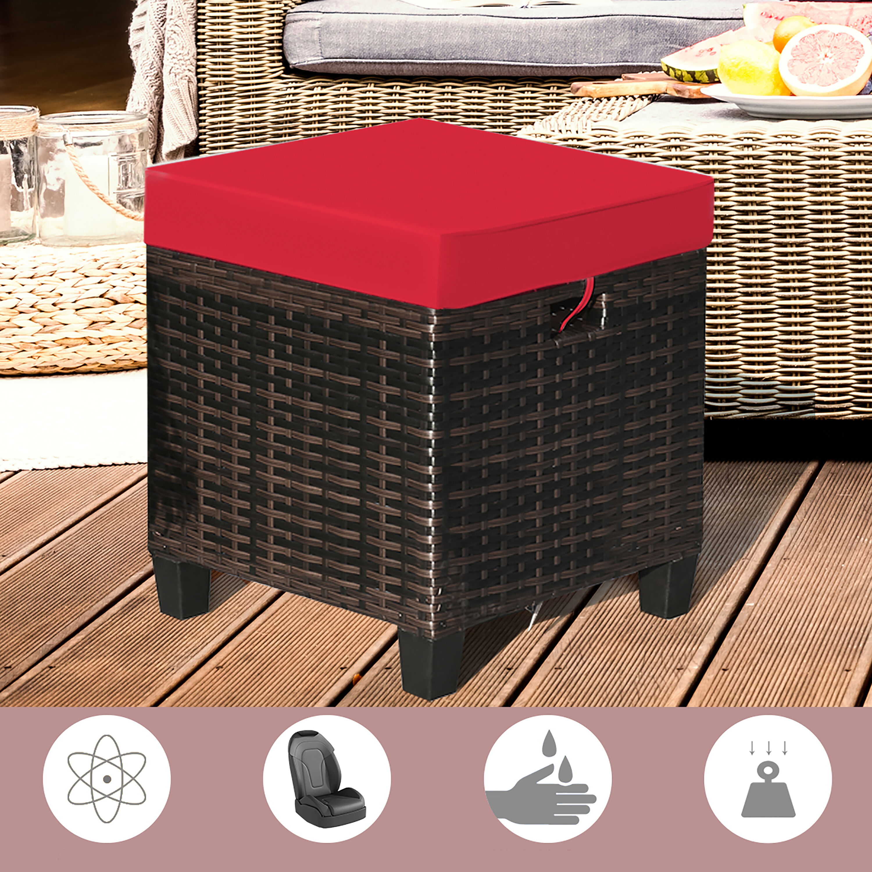 Costway HW63237RE Stools-Ottomans - View #5