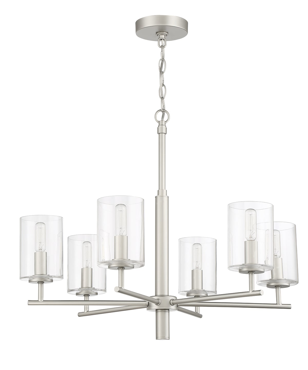 Craftmade 55626-SN Hailie 6 -Light Satin Nickel Transitional For Use in Bedrooms, Dining Rooms, Foyers, Living Rooms Chandelier